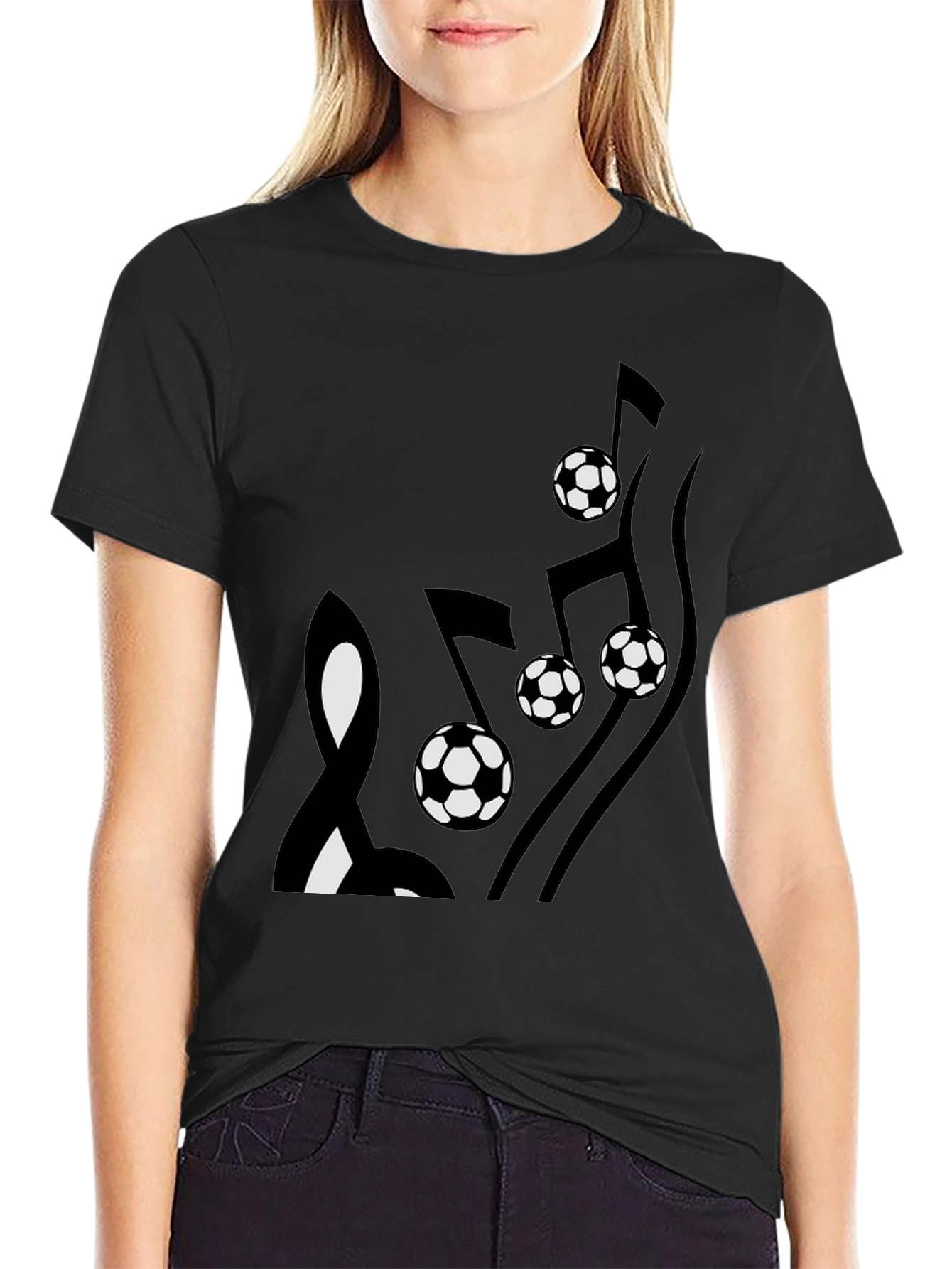 Soccer Music Note Graphic T-Shirt