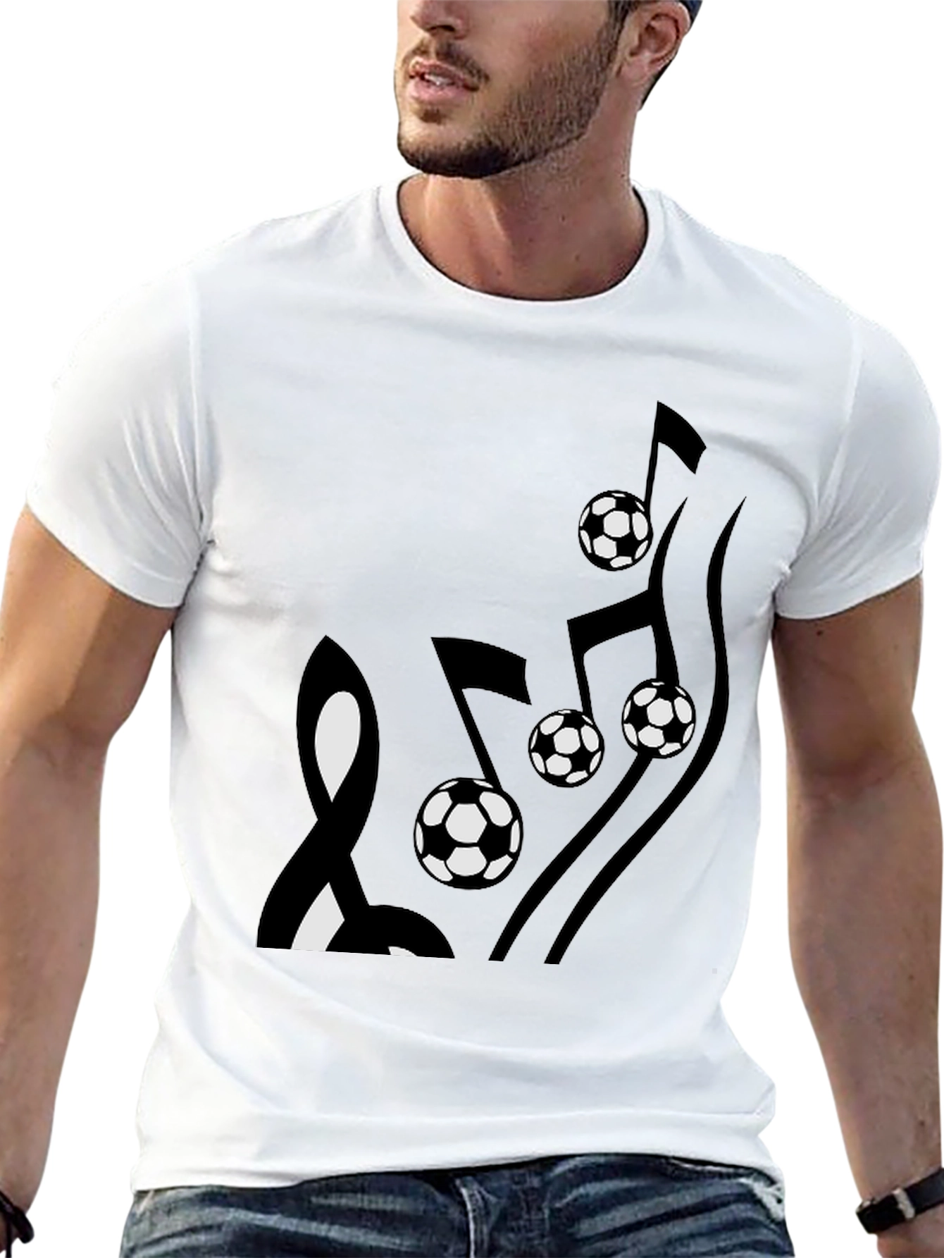 Soccer Music Note Graphic T-Shirt