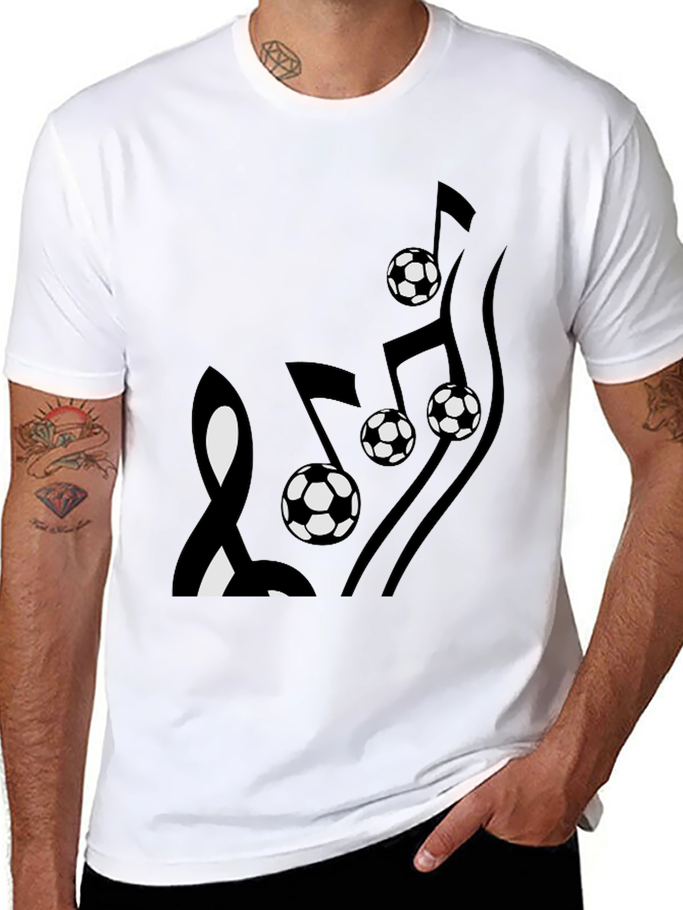 Soccer Music Note Graphic T-Shirt