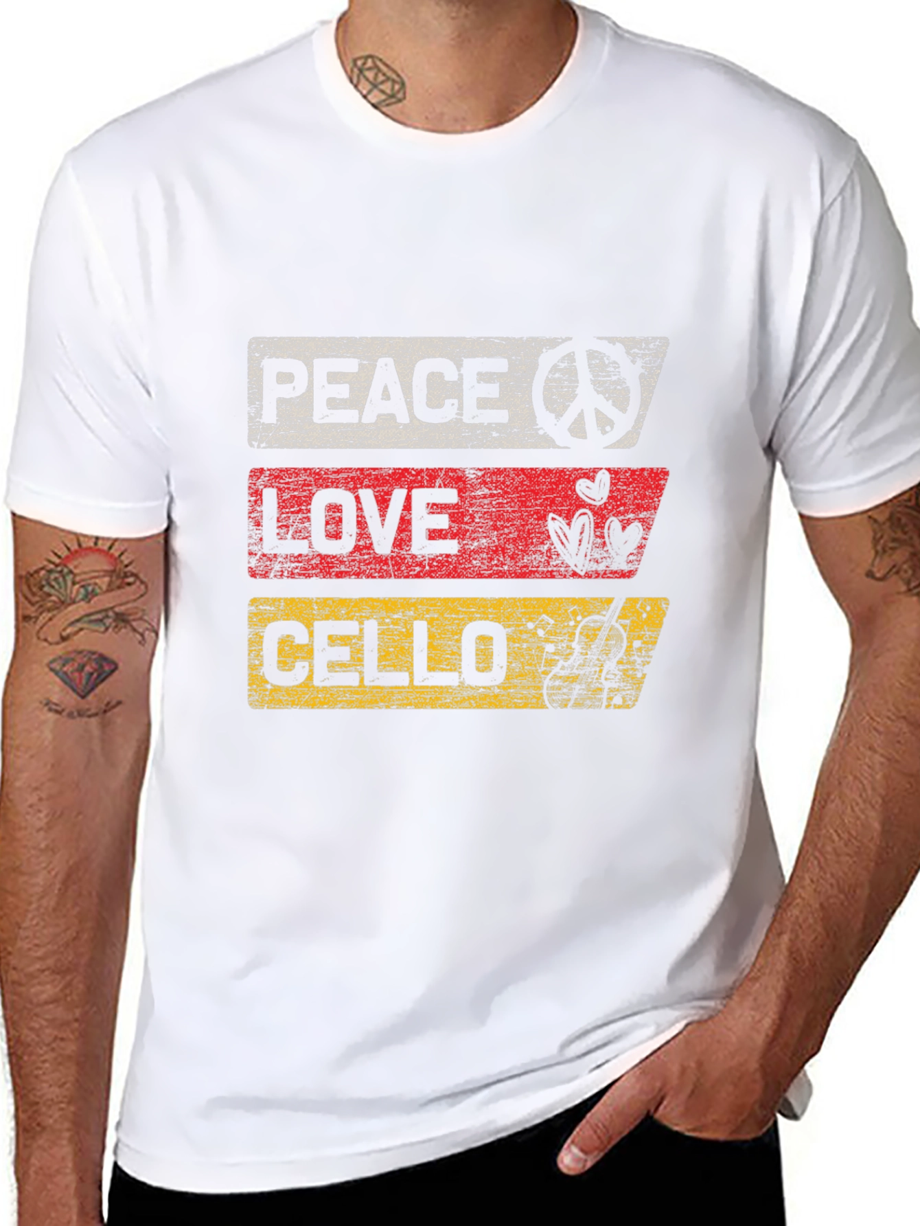 Peace Love Cello T-Shirt Music Lover Tee