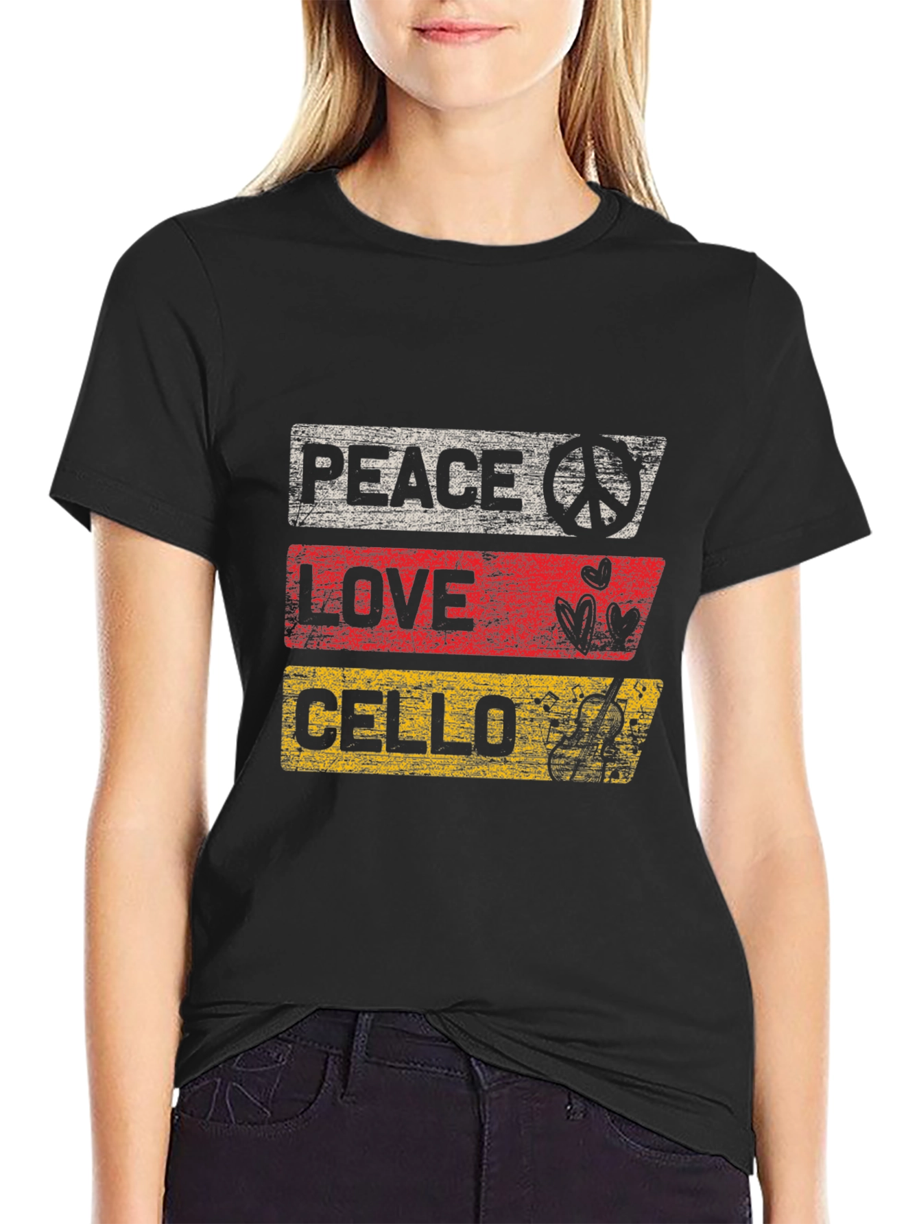 Peace Love Cello T-Shirt Music Lover Tee