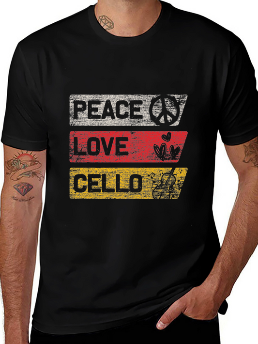 Peace Love Cello T-Shirt Music Lover Tee