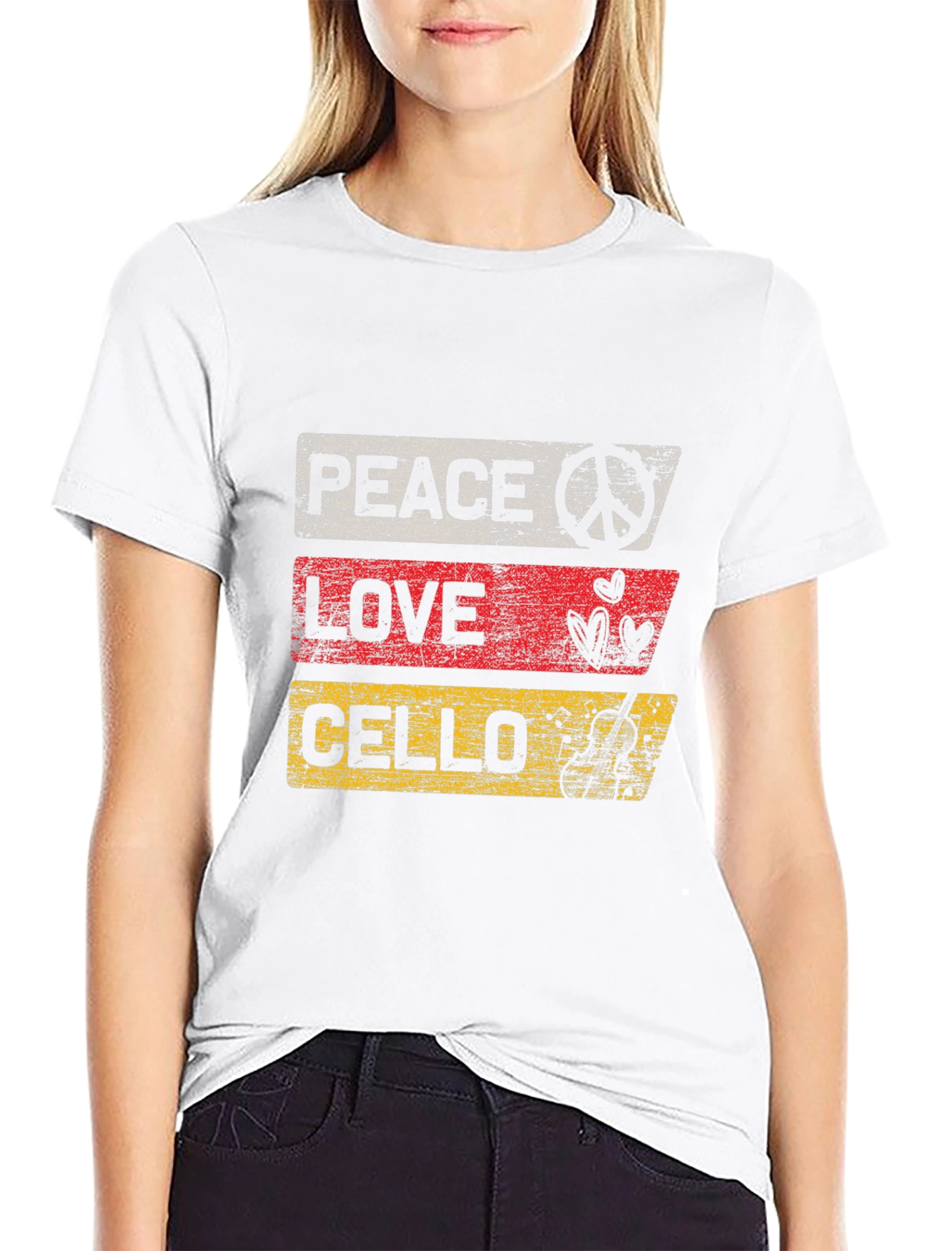 Peace Love Cello T-Shirt Music Lover Tee