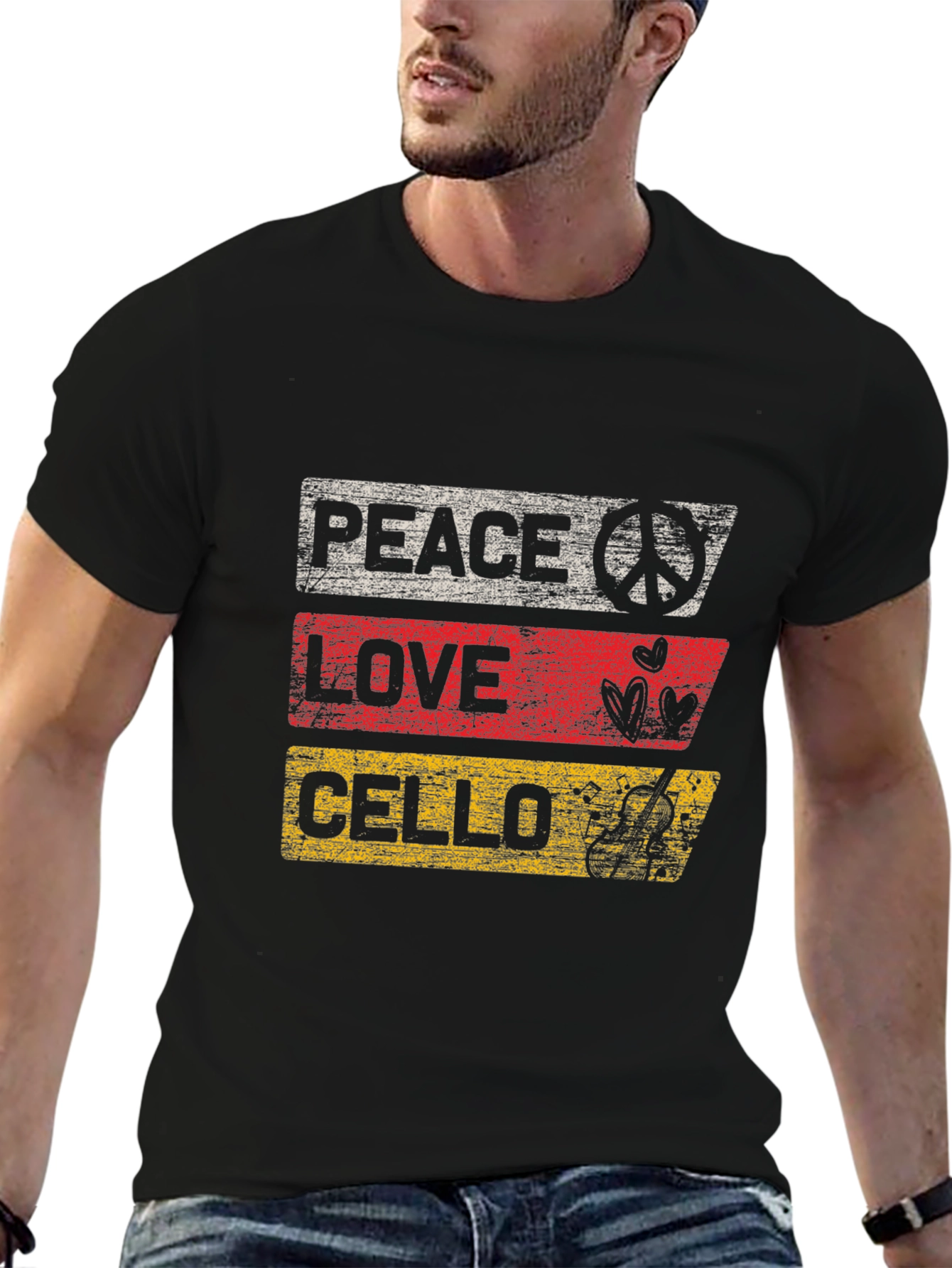 Peace Love Cello T-Shirt Music Lover Tee