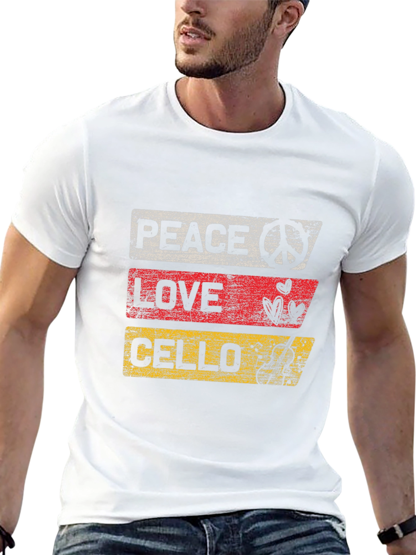 Peace Love Cello T-Shirt Music Lover Tee