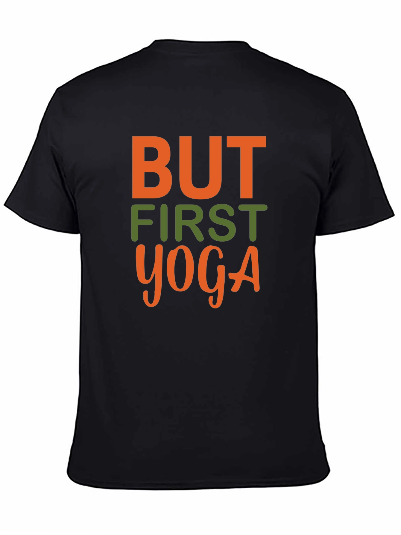 But First Yoga Graphic Tee - Black Cotton T-Shirt