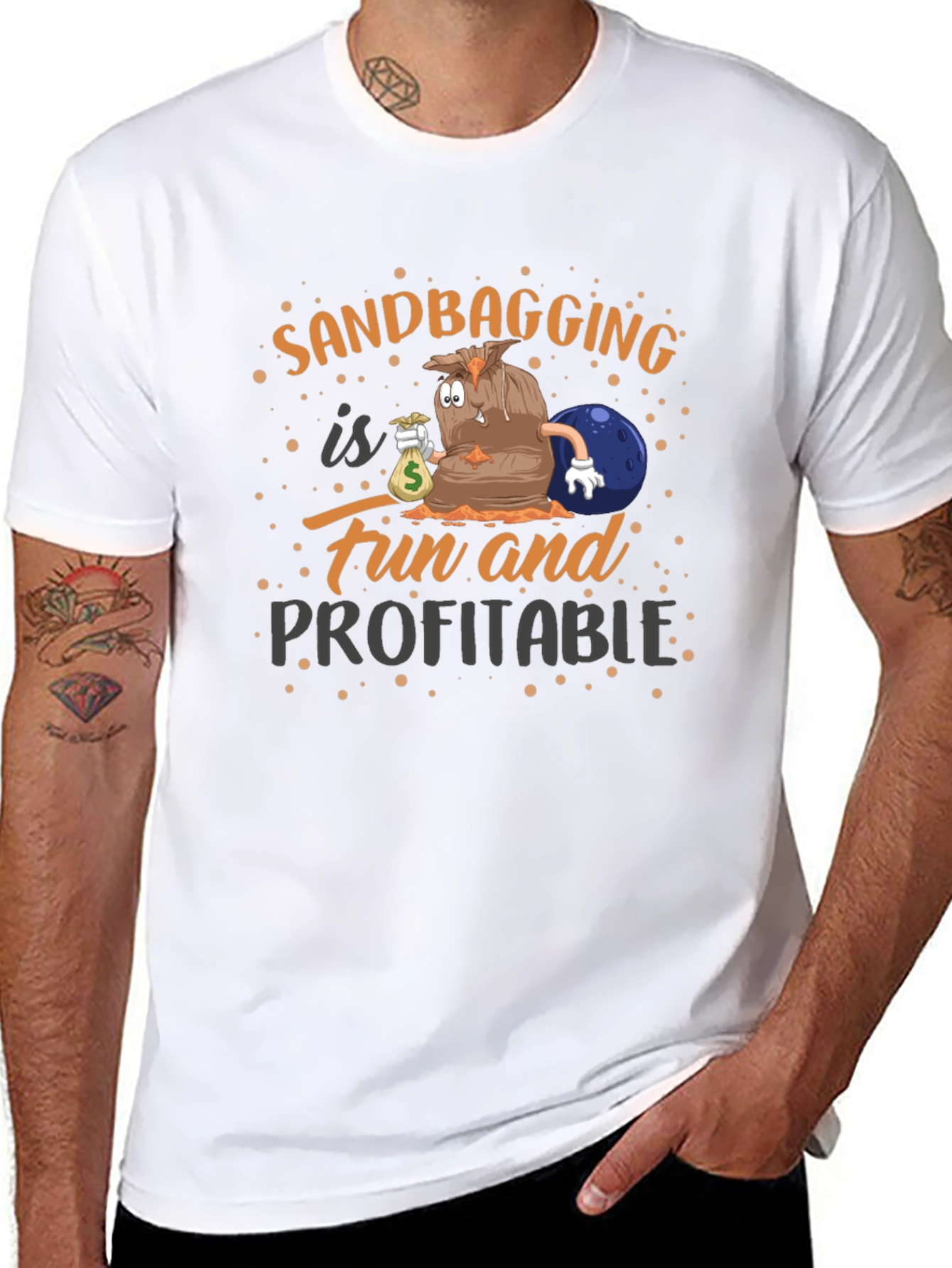 Sandbagging Fun & Profitable Black Graphic T-Shirt