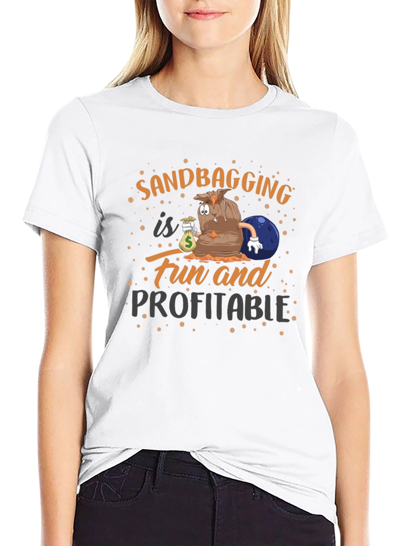 Sandbagging Fun & Profitable Black Graphic T-Shirt