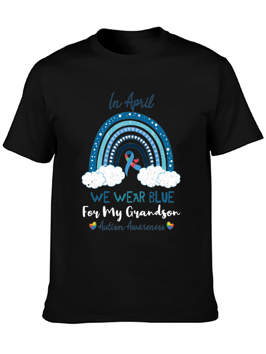 Autism Awareness T-Shirt - We Wear Blue For My Grandson