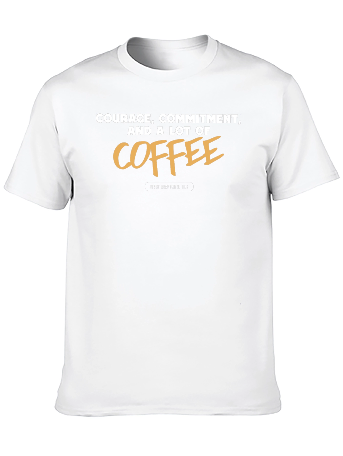 Courage Commitment Coffee Black Graphic Tee