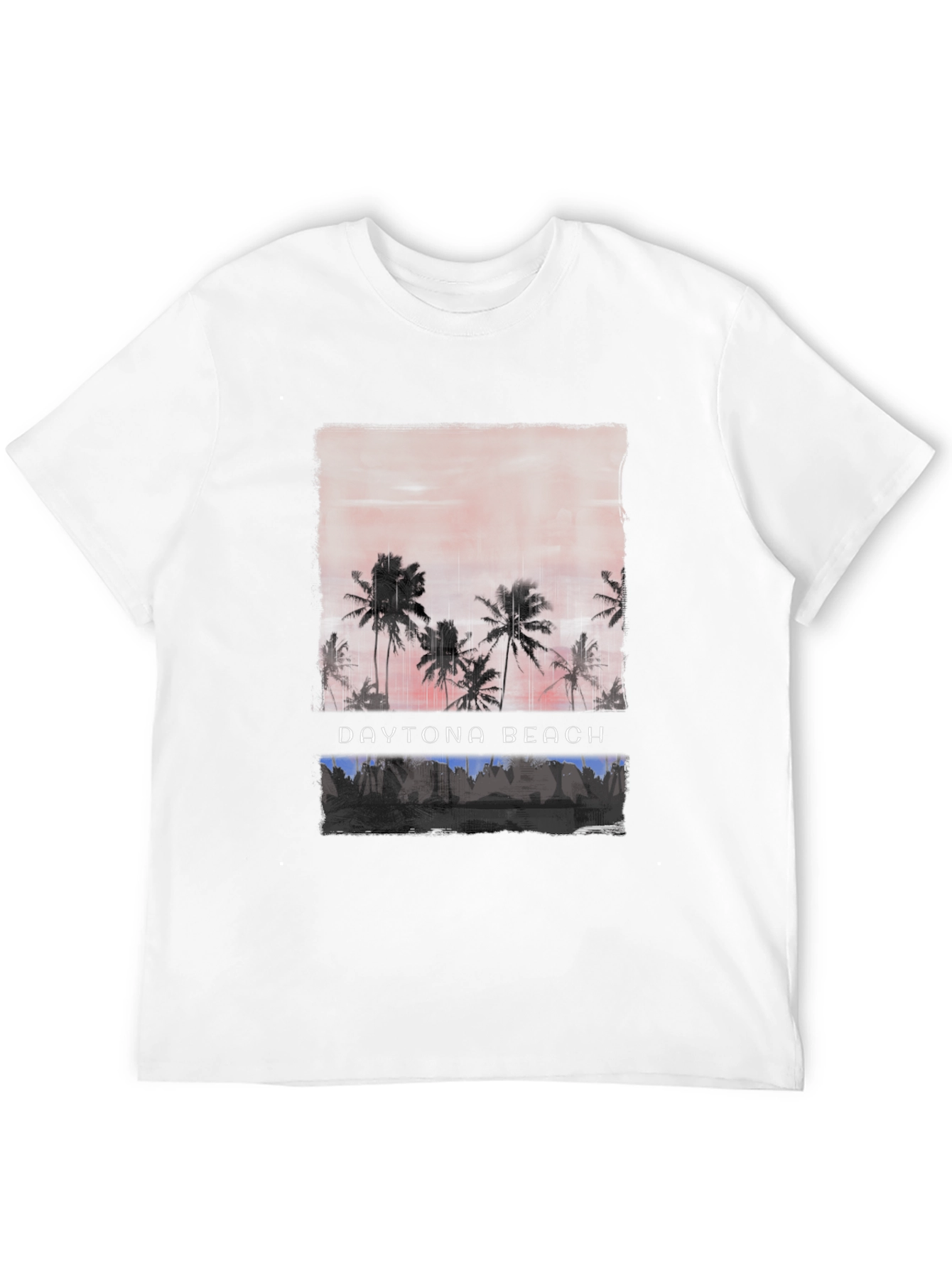 Daytona Beach Palm Tree Graphic Black T-Shirt