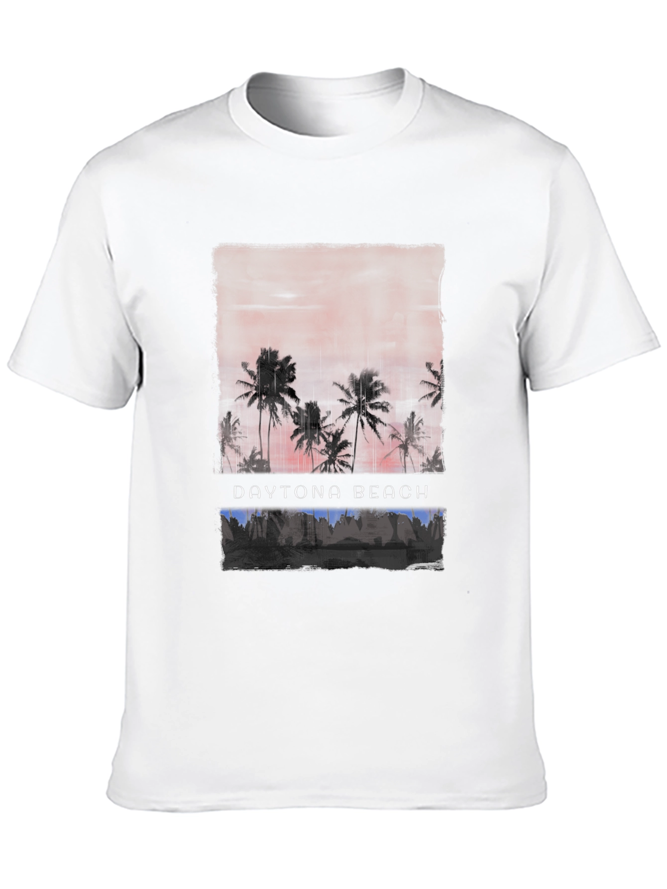 Daytona Beach Palm Tree Graphic Black T-Shirt