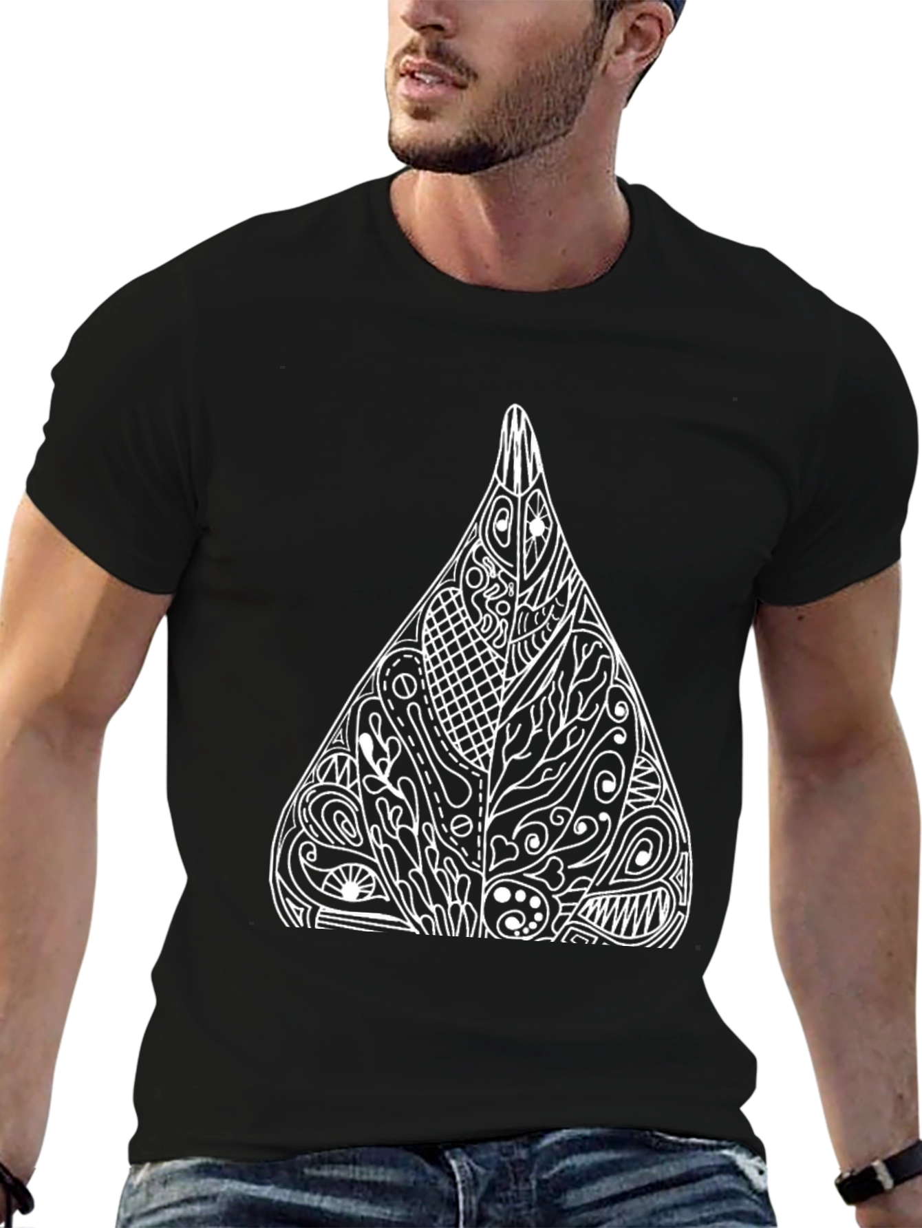 Abstract Geometric Black T-Shirt