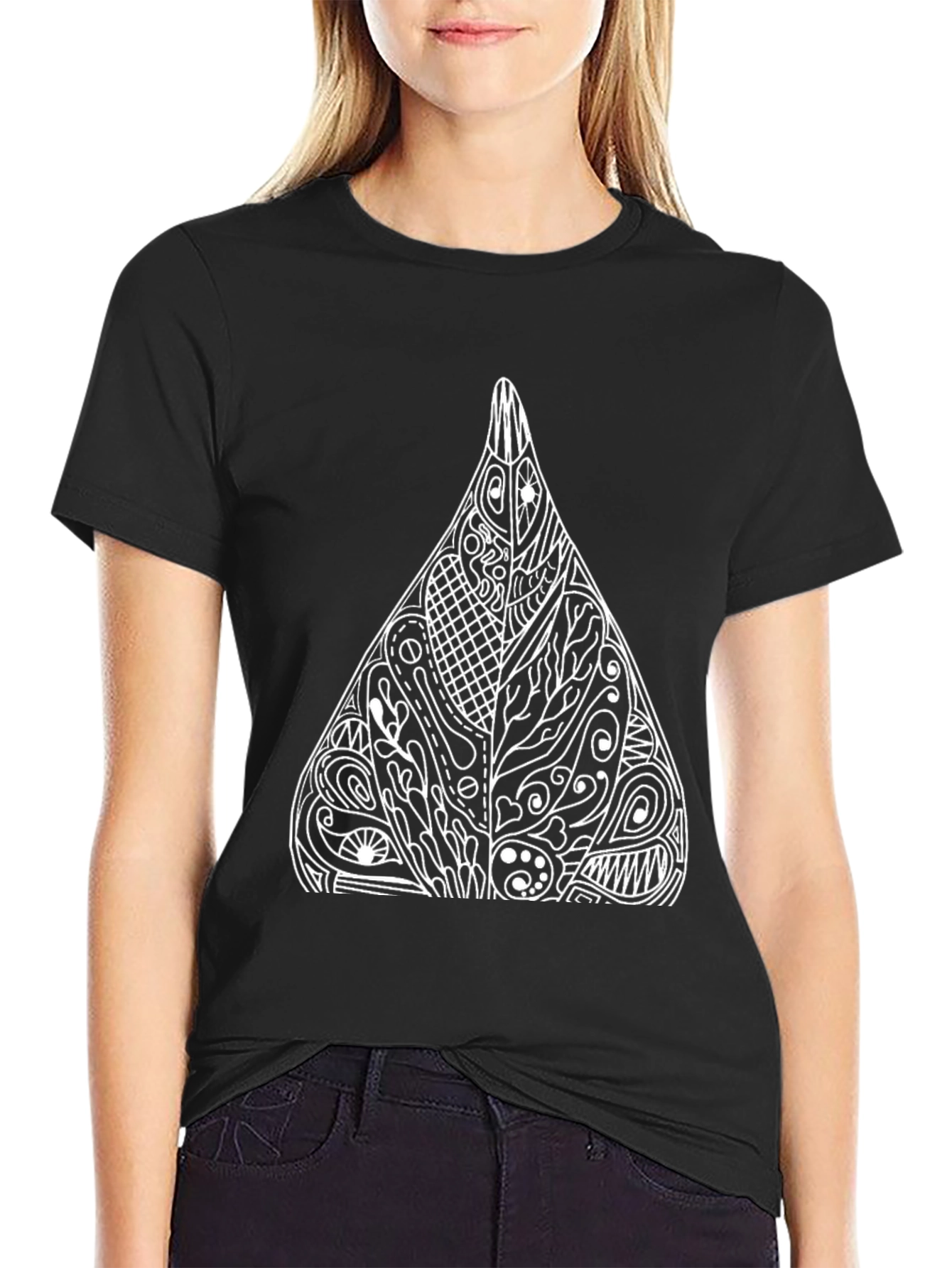 Abstract Geometric Black T-Shirt