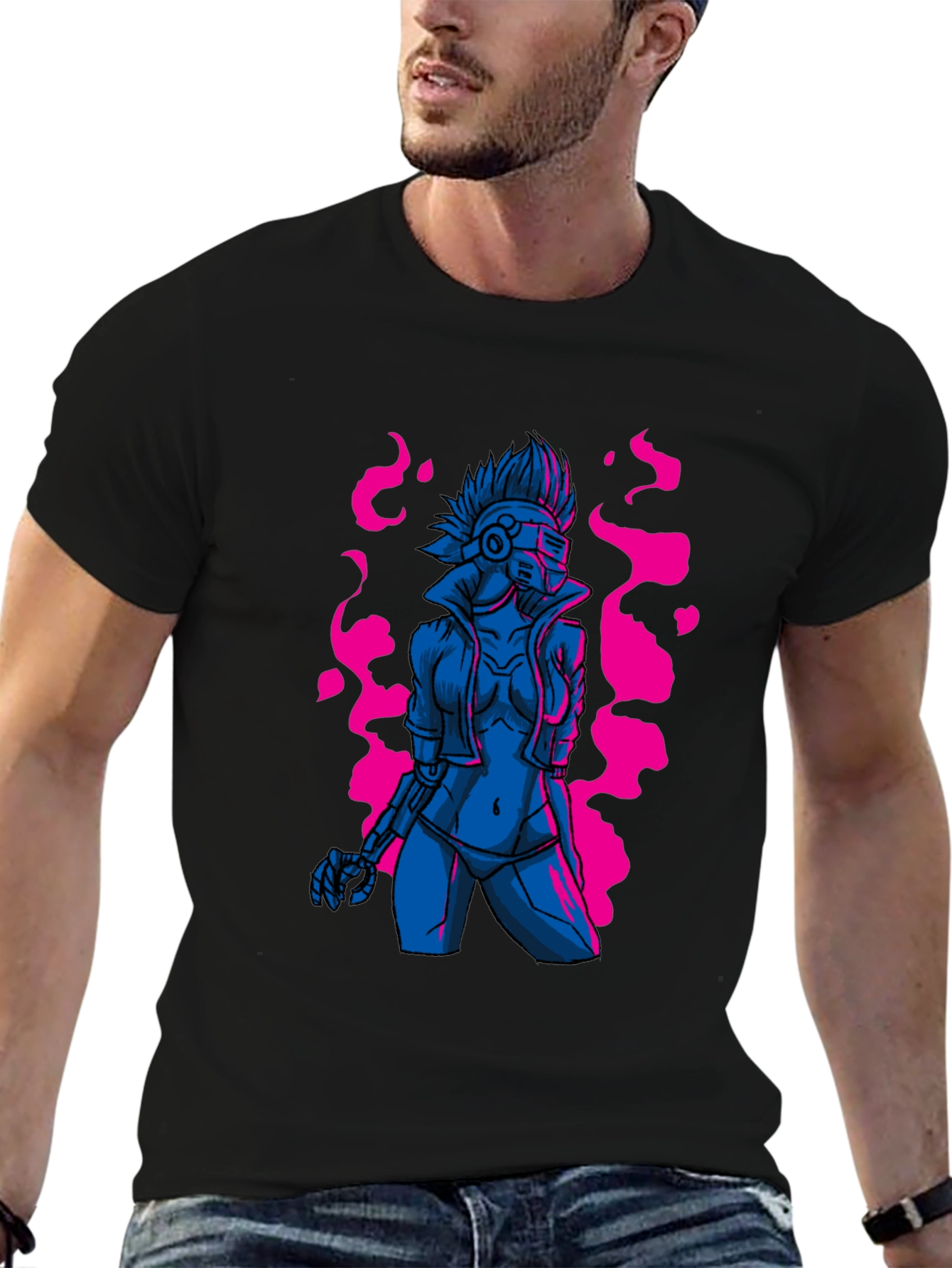 Cyberpunk Android Graphic Tee - Edgy Sci-Fi Style