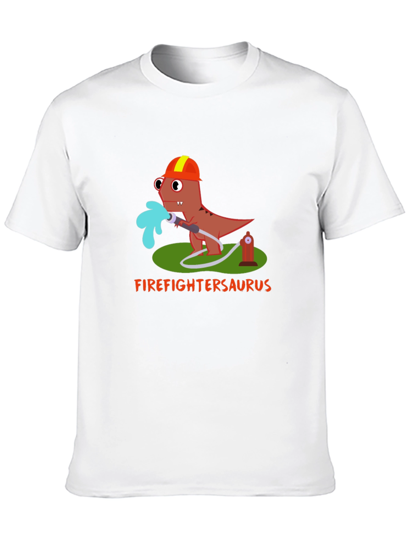 Firefighter Saurus T-Shirt - Dinosaur Lover Tee
