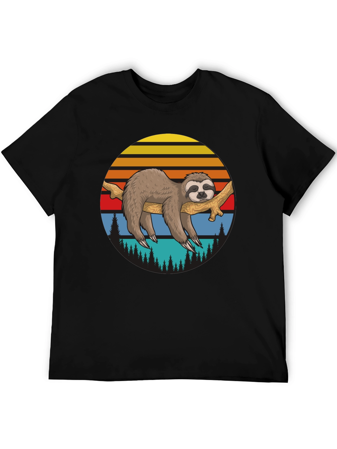 Sloth Sunset Graphic T-Shirt - Relaxed Style
