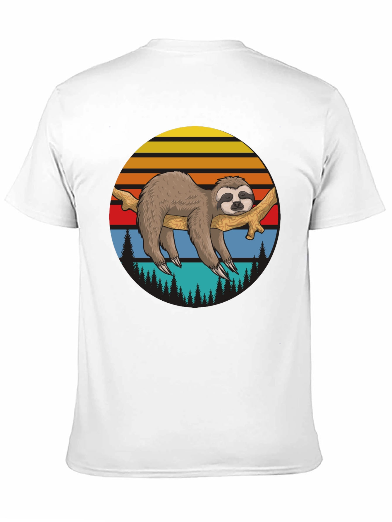 Sloth Sunset Graphic T-Shirt - Relaxed Style