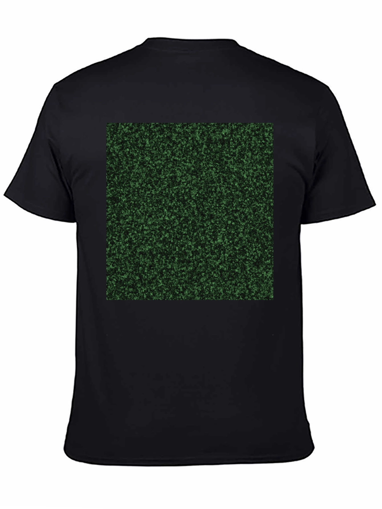 Mens Black T-Shirt with Green Speckled Print