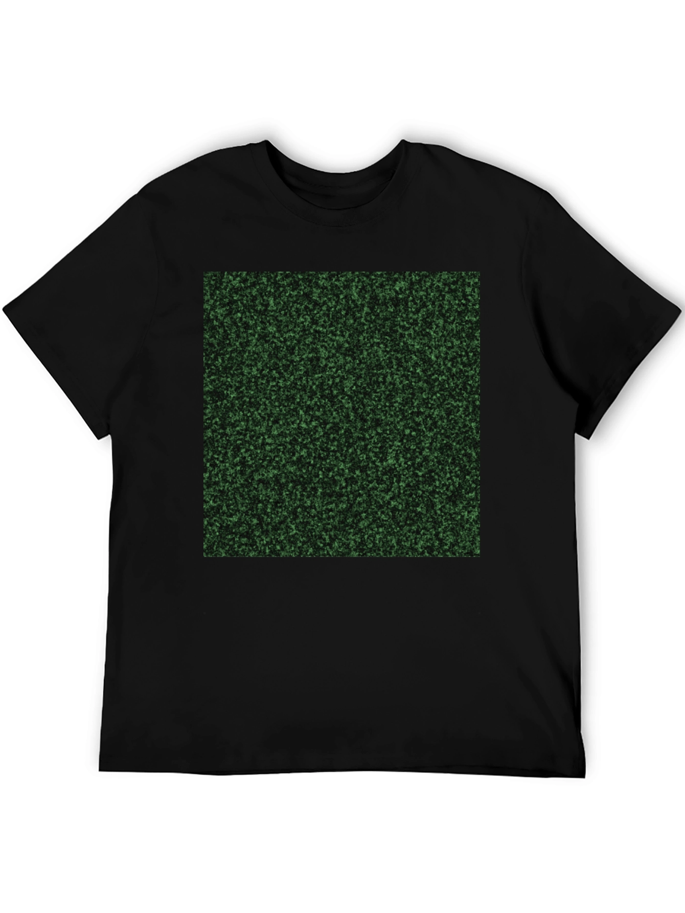 Mens Black T-Shirt with Green Speckled Print