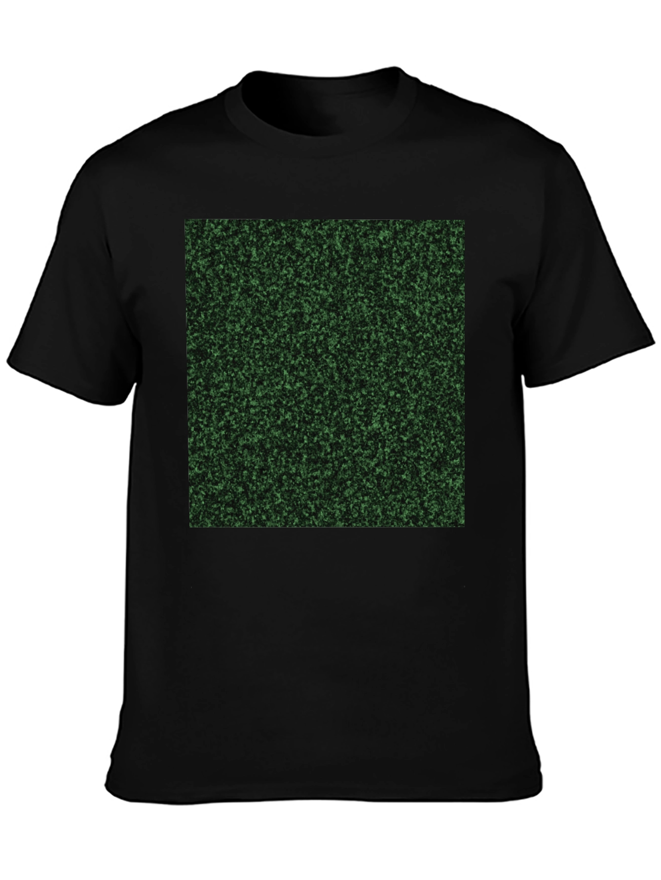 Mens Black T-Shirt with Green Speckled Print