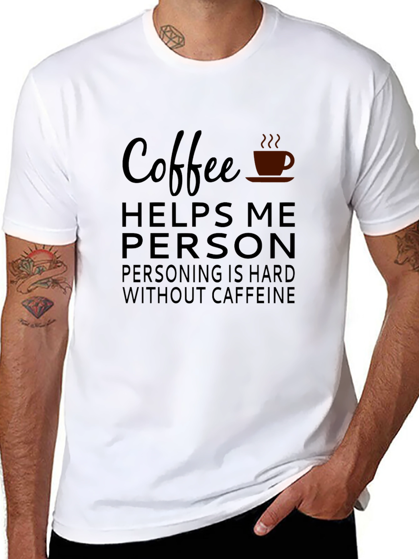 Coffee Helps Me Person T-Shirt