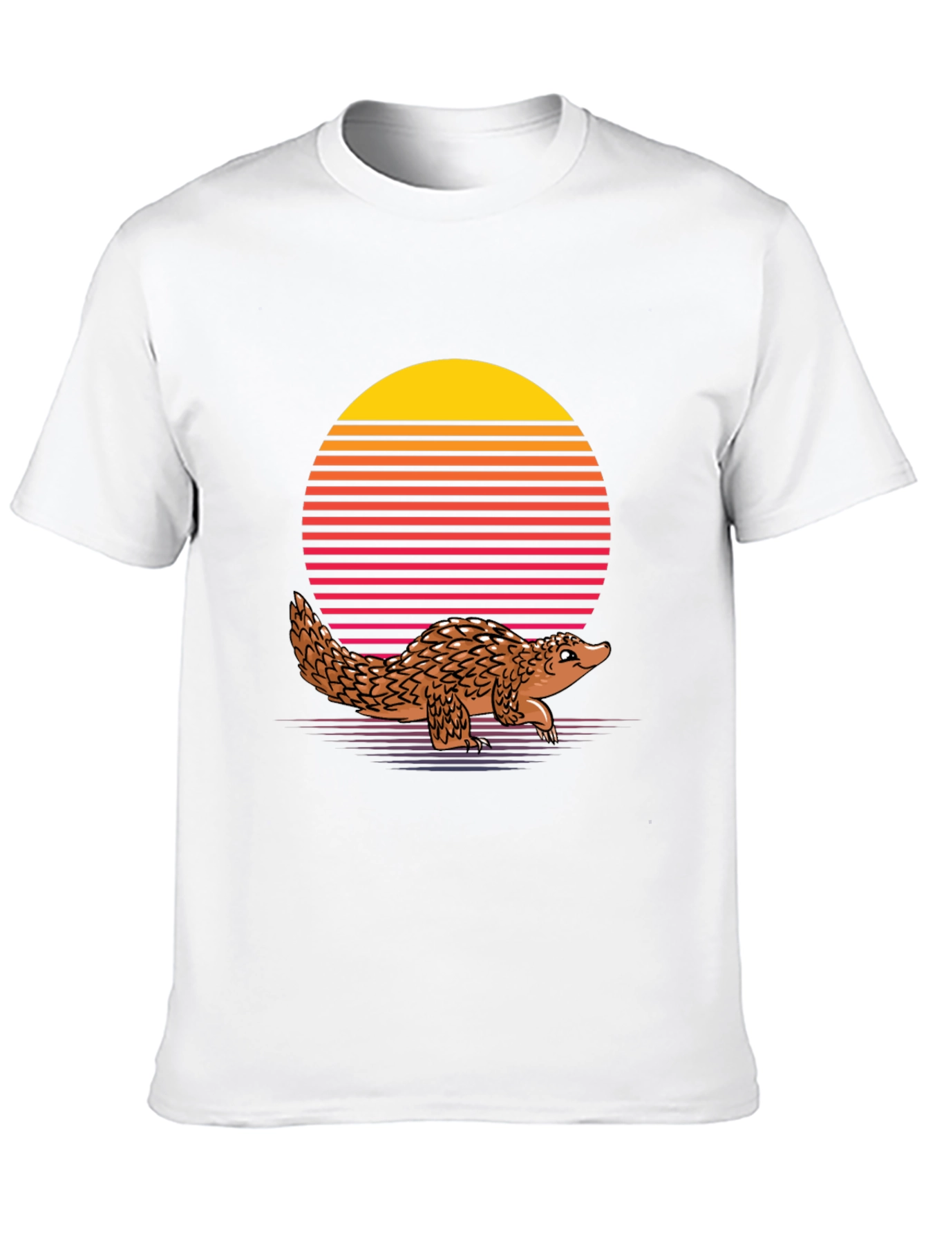 Retro Pangolin T-Shirt - Black Unique Animal Design