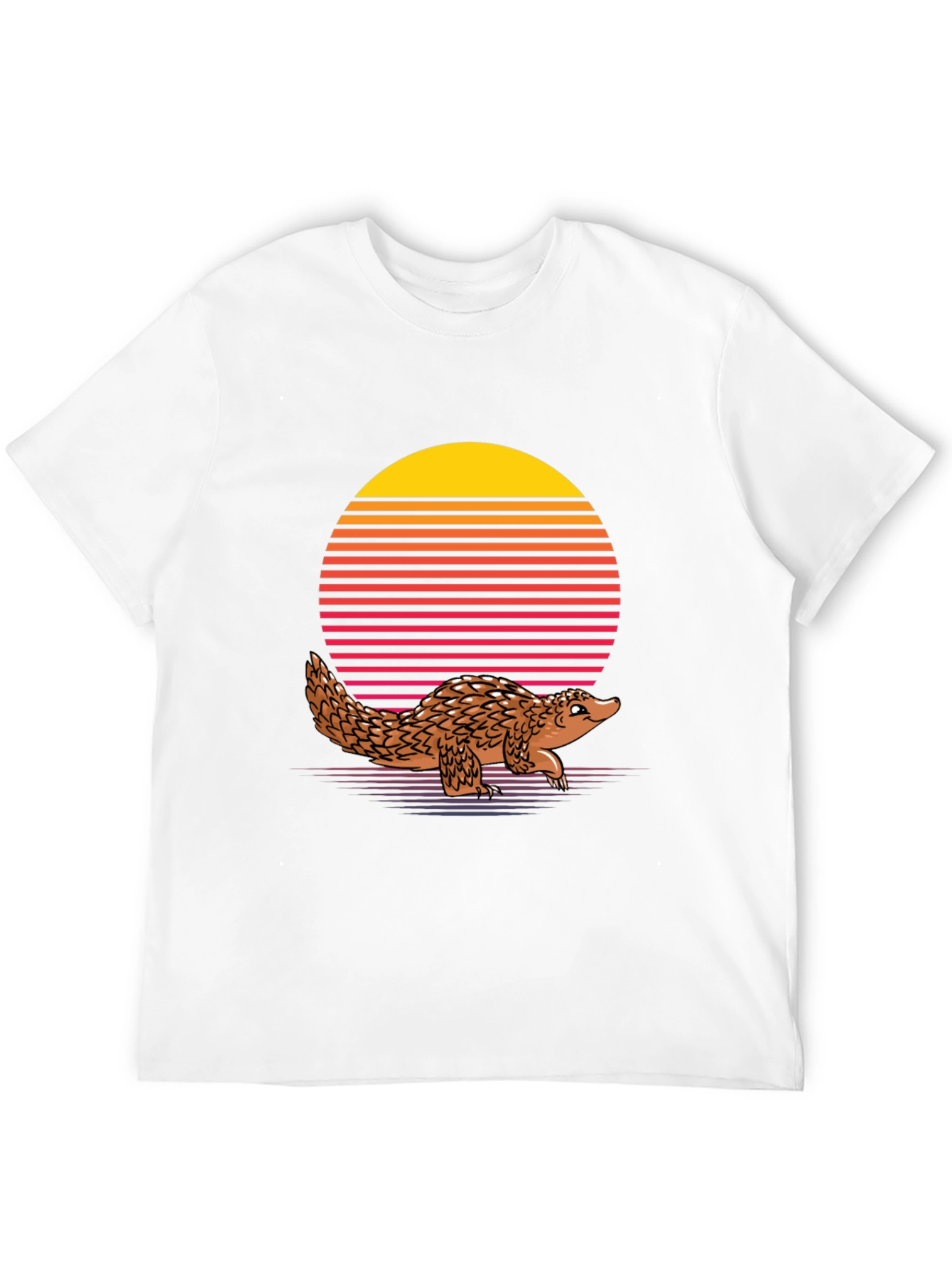Retro Pangolin T-Shirt - Black Unique Animal Design