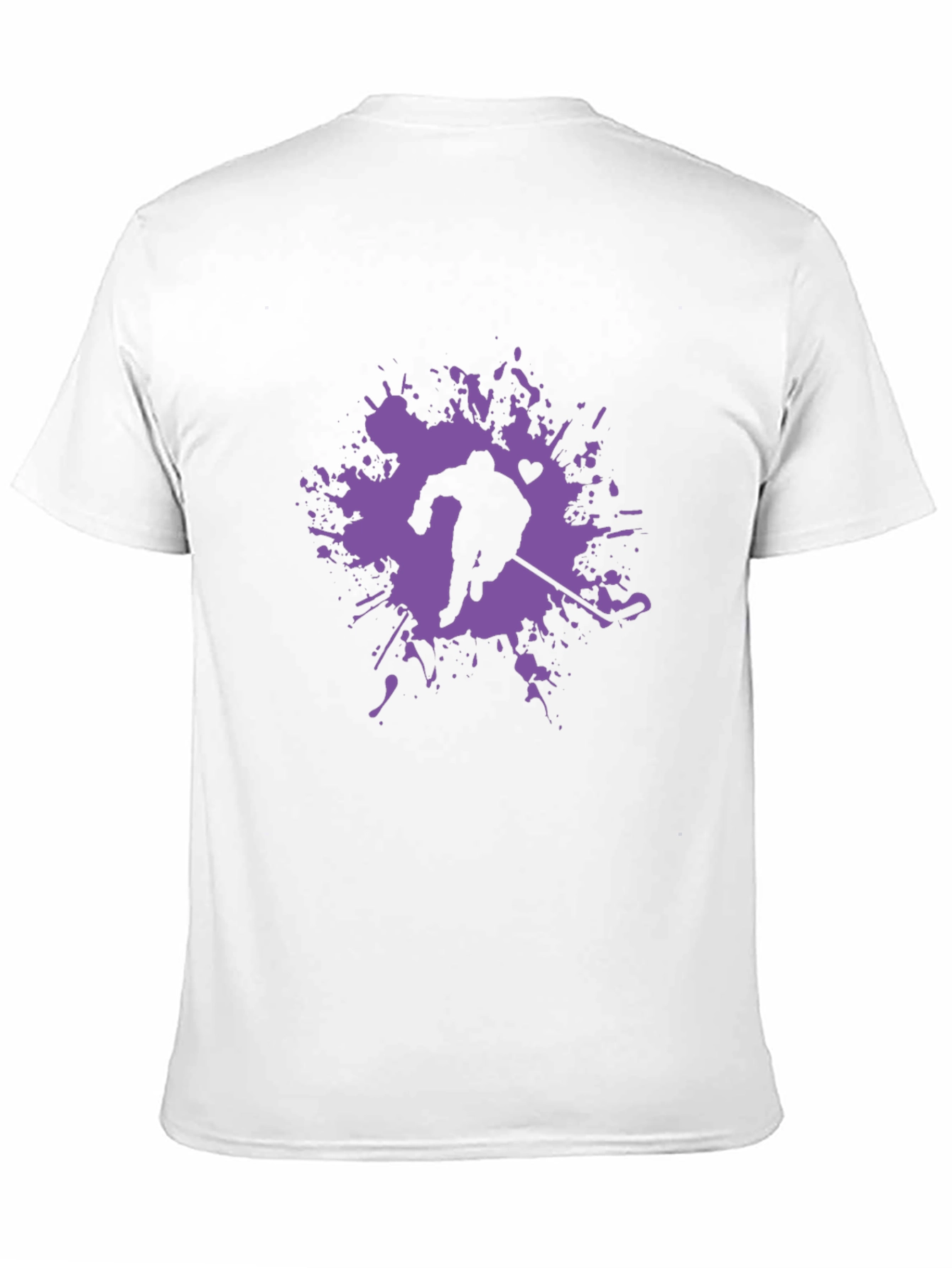 Hockey Player Splatter Graphic Tee - Black