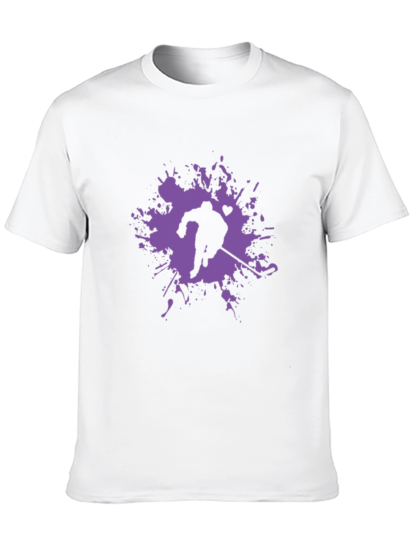 Hockey Player Splatter Graphic Tee - Black