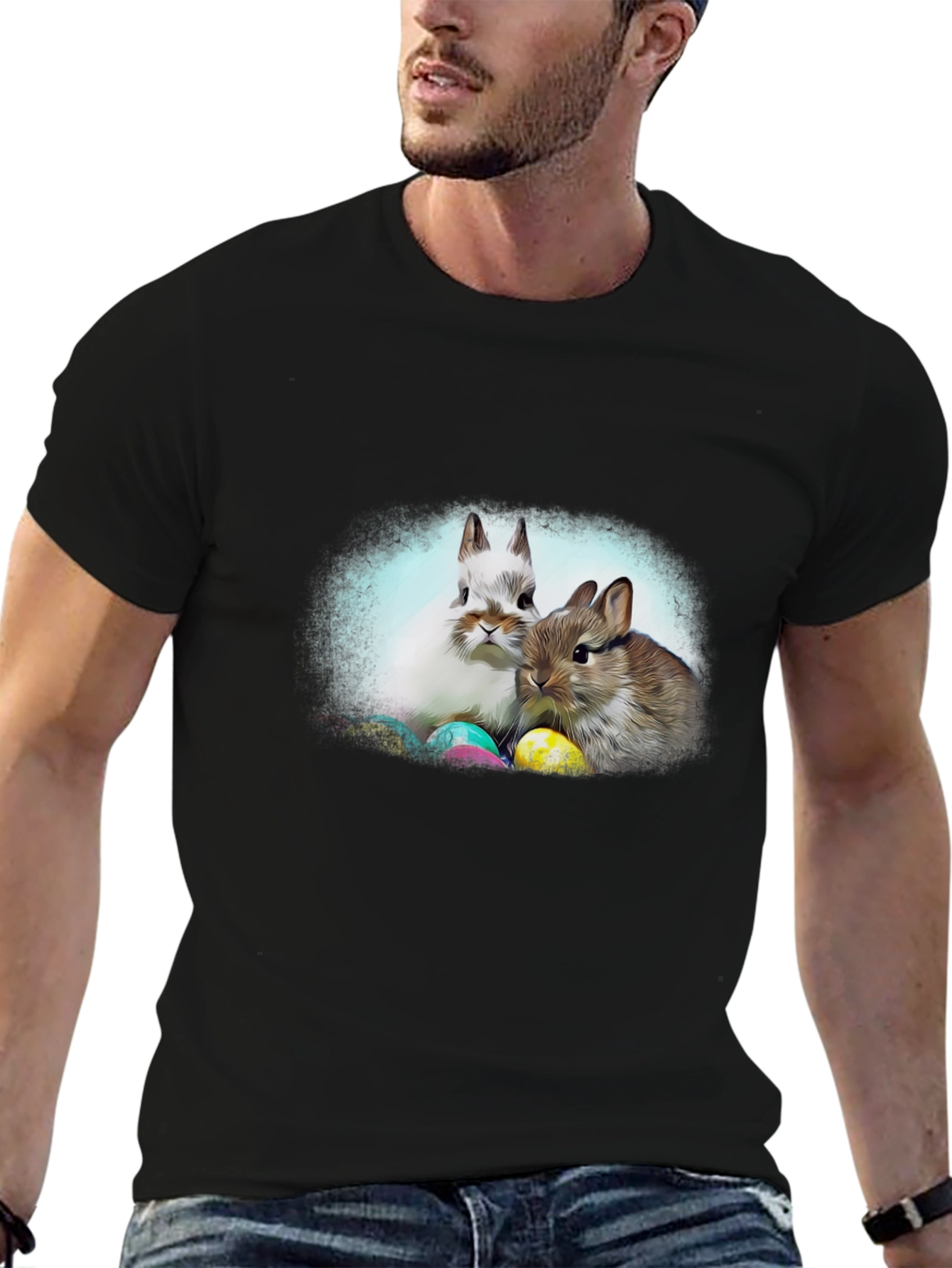 Easter Bunny T-Shirt: Cute Rabbit & Egg Design