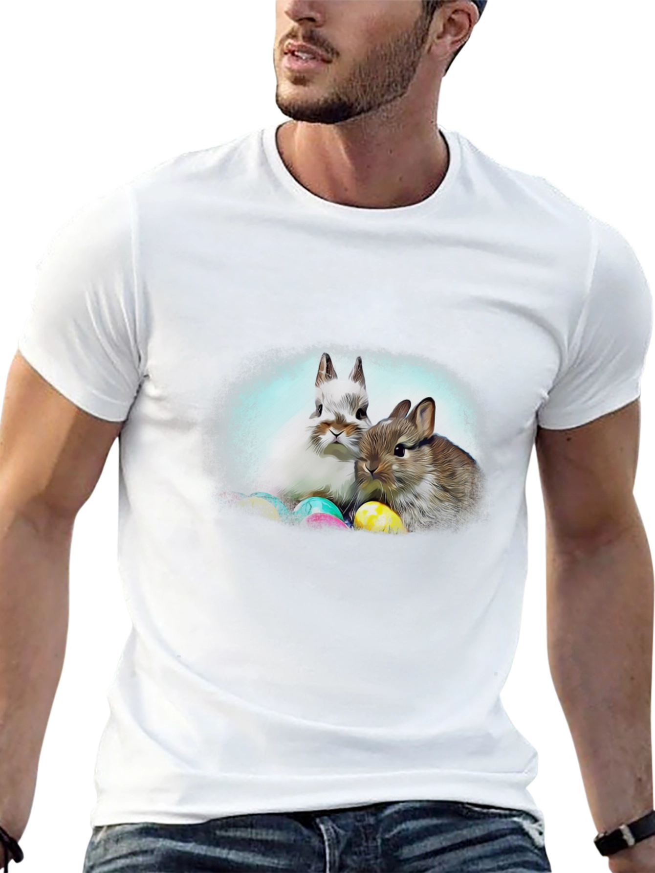 Easter Bunny T-Shirt: Cute Rabbit & Egg Design