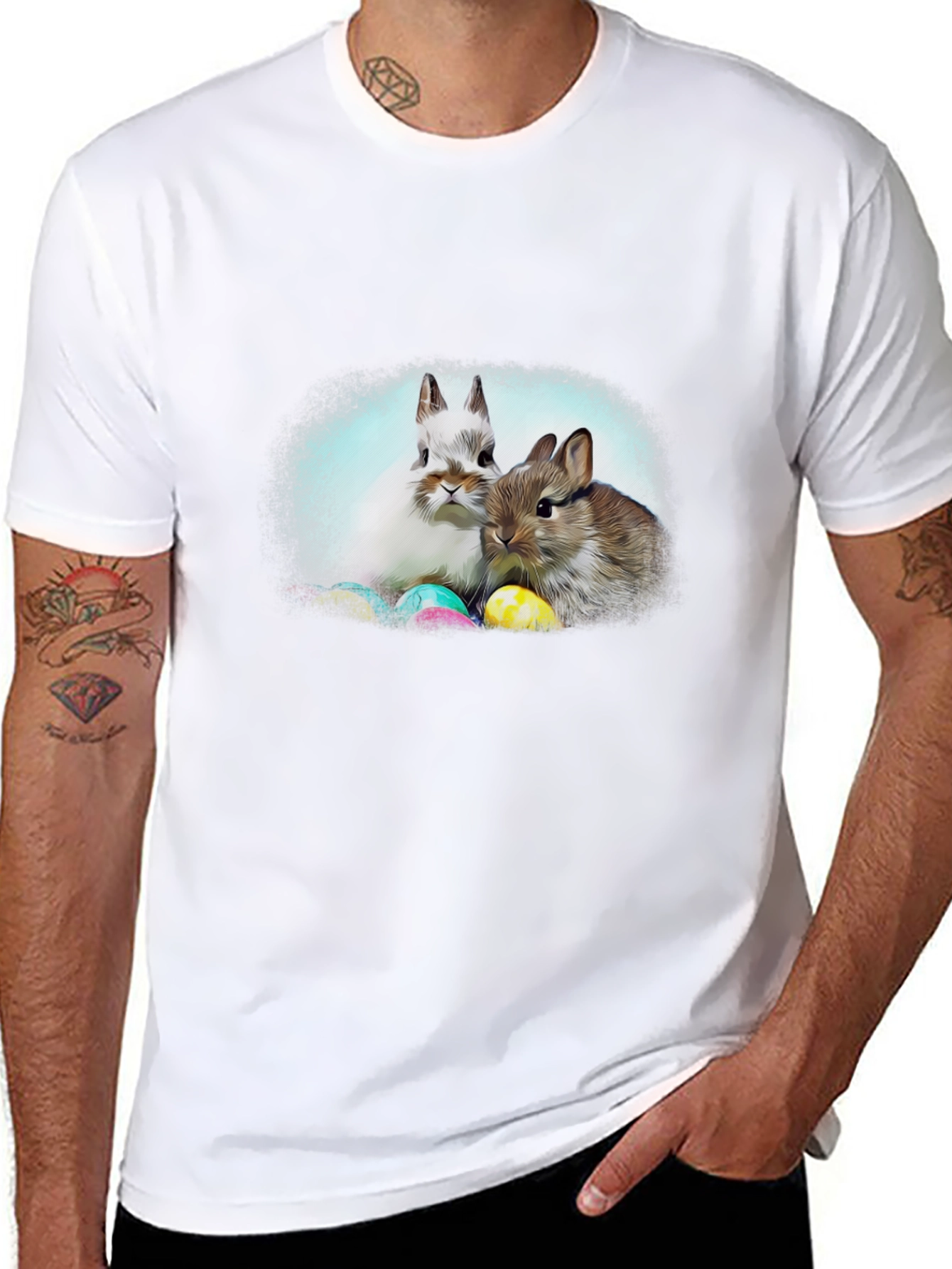 Easter Bunny T-Shirt: Cute Rabbit & Egg Design