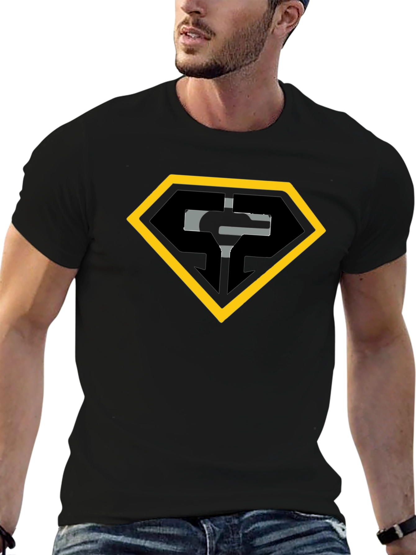 Hammer Time T-Shirt - Black Tee with Shield Graphic