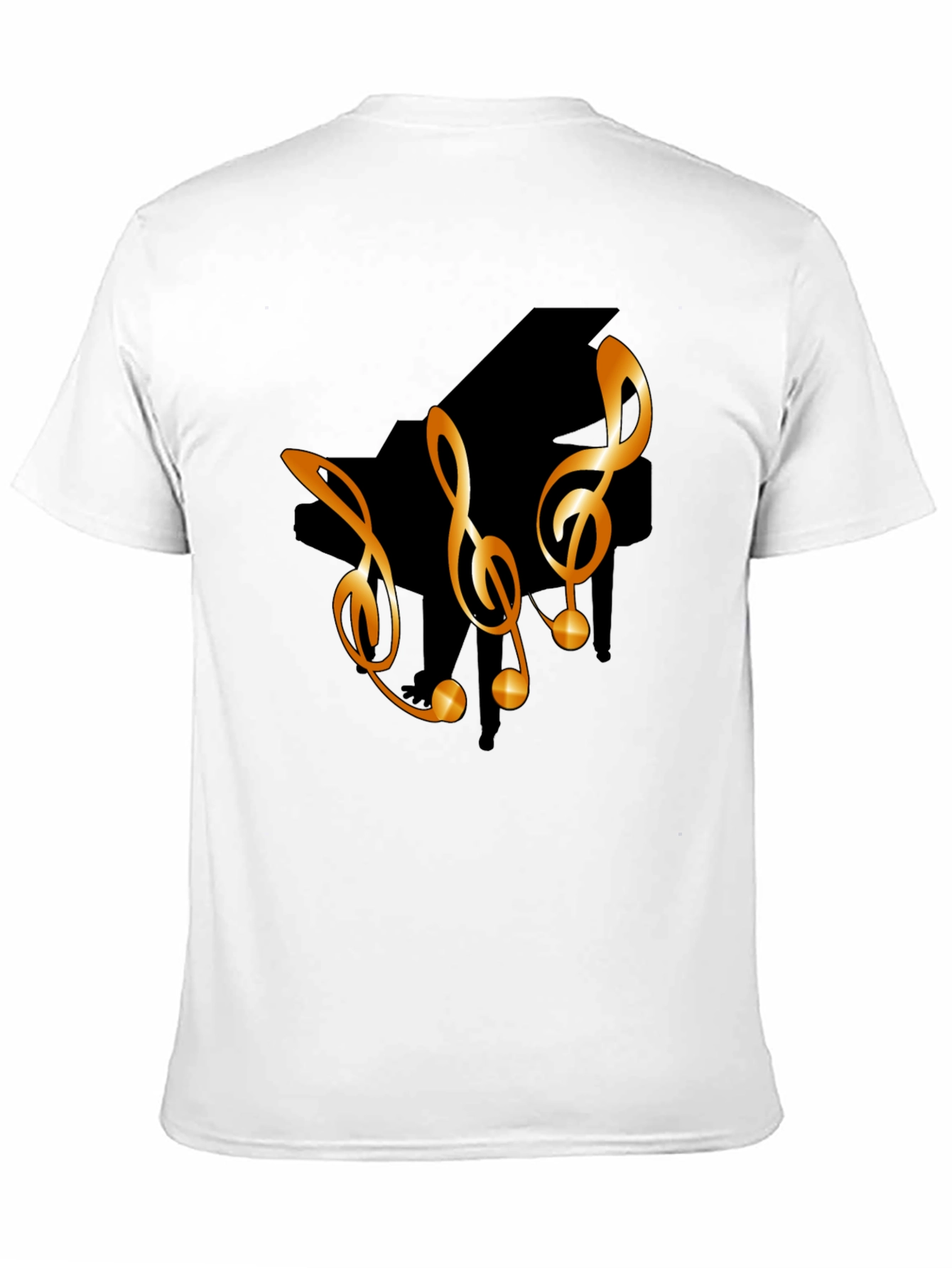 Musical T-Shirt with Piano & Treble Clef Design