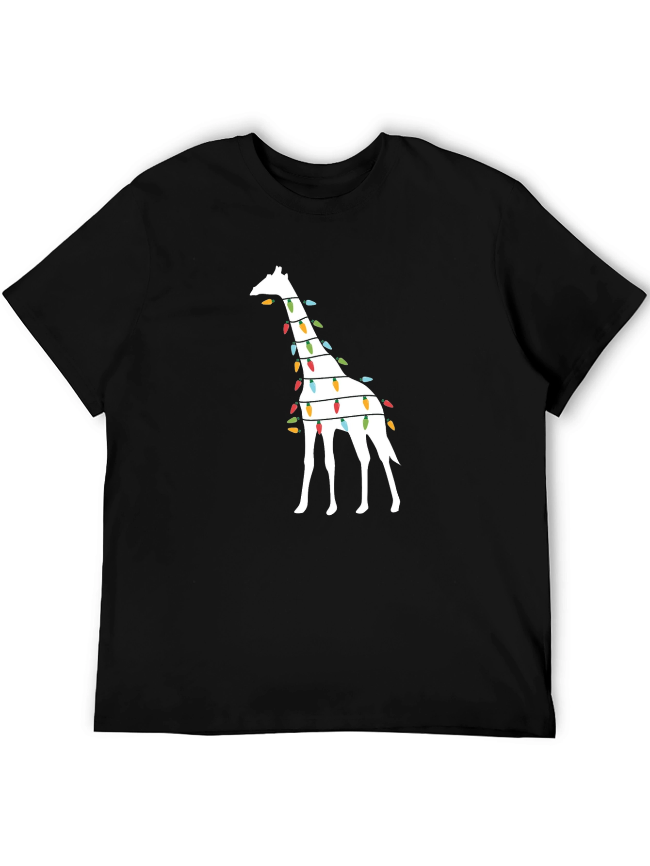 Festive Giraffe Christmas Lights T-Shirt
