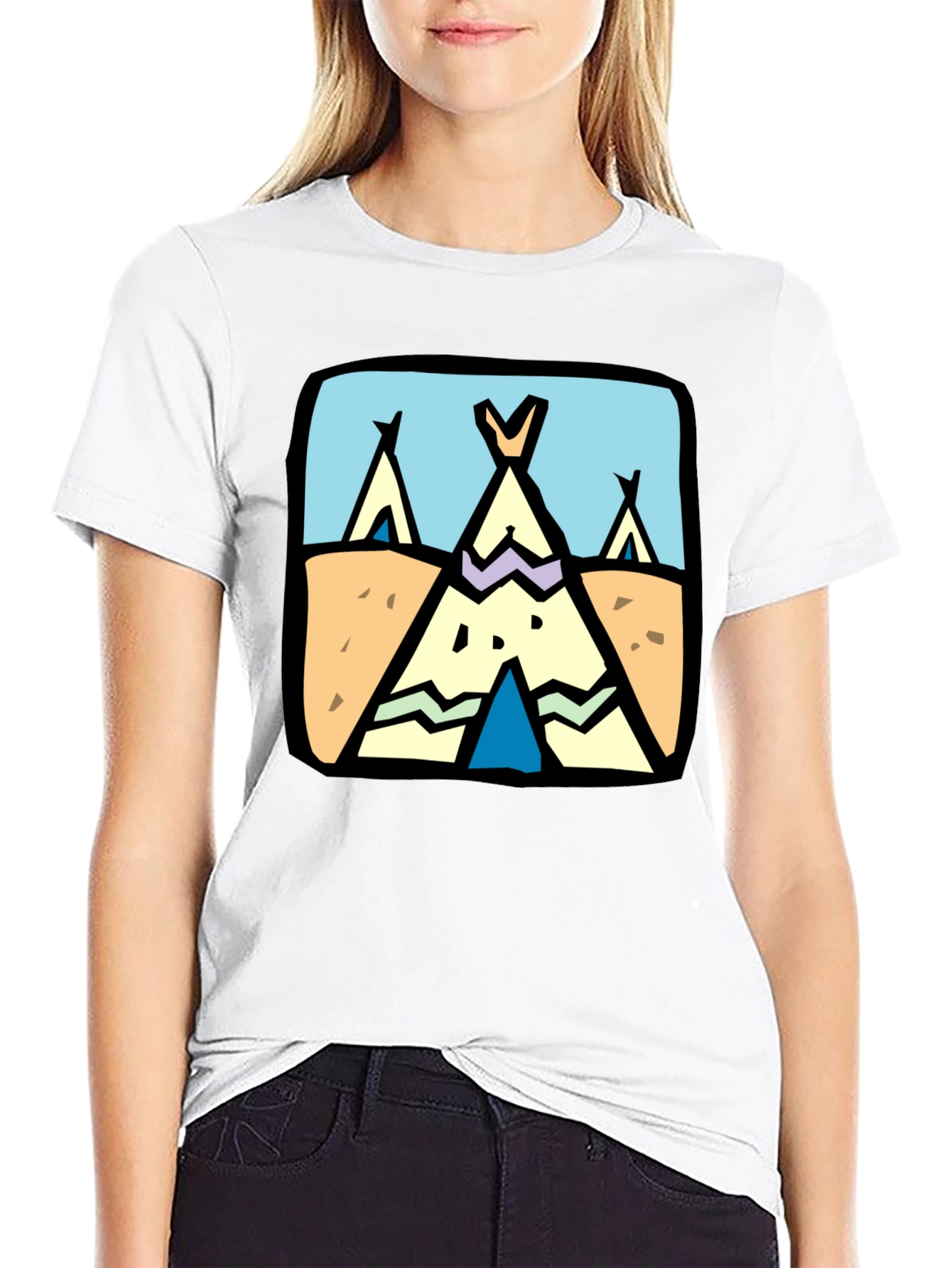 Novelty Tipi Graphic Tee - Black