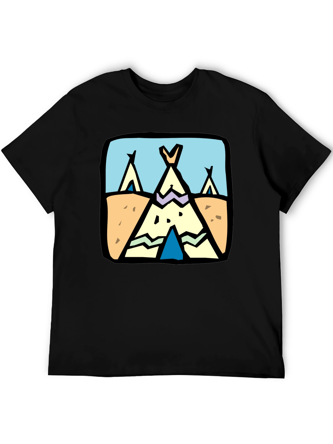 Novelty Tipi Graphic Tee - Black