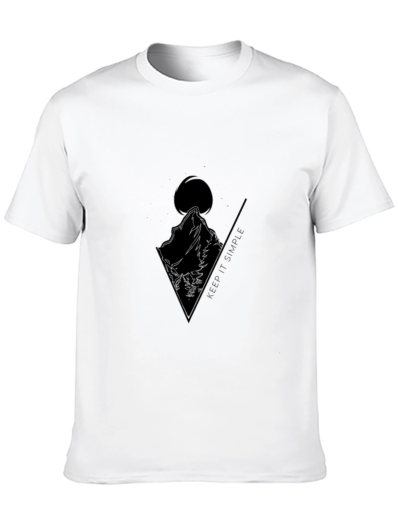 Minimalist Mountain Graphic Black T-Shirt
