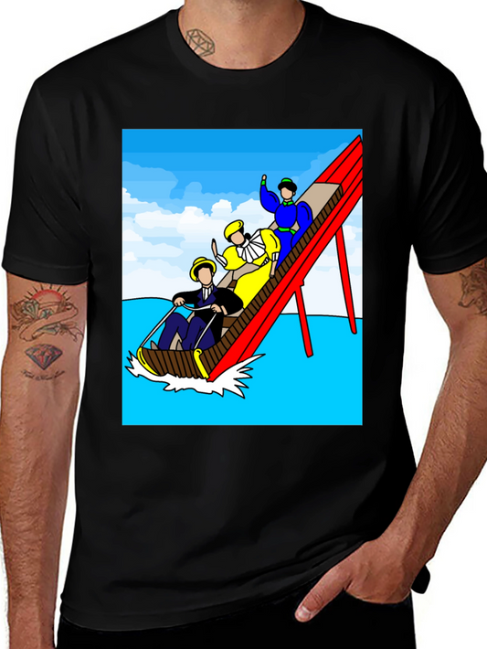 Vintage River Ride Graphic Tee - Cool Retro Design