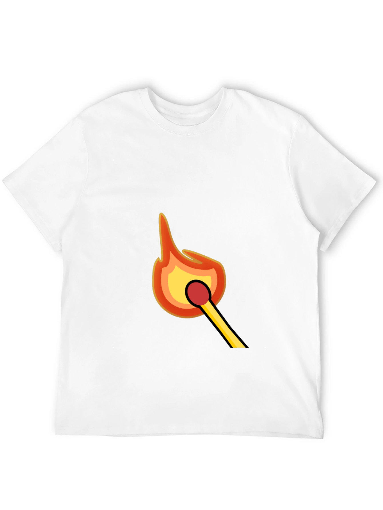 Burning Match Graphic Tee - Black Cotton Comfort