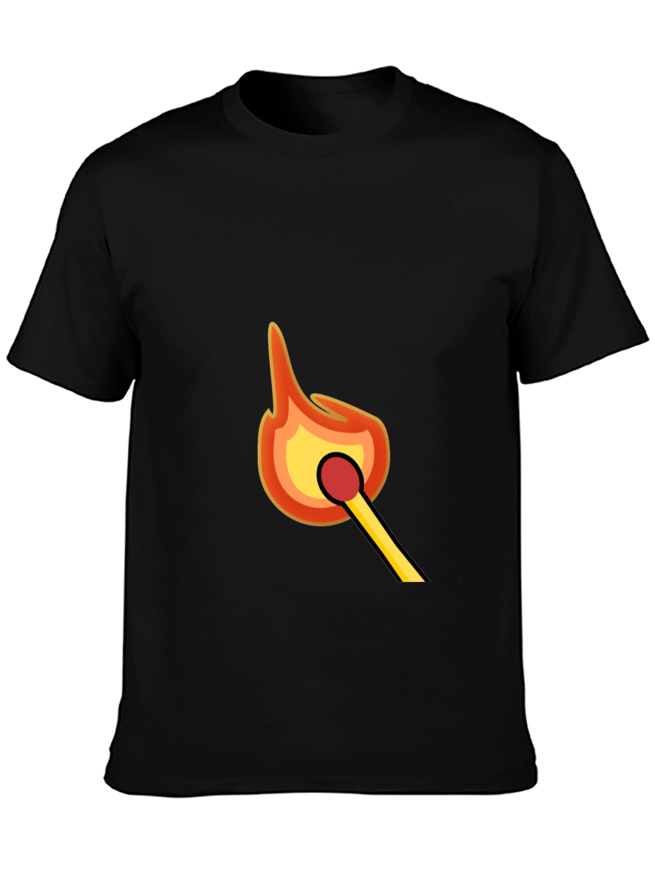 Burning Match Graphic Tee - Black Cotton Comfort