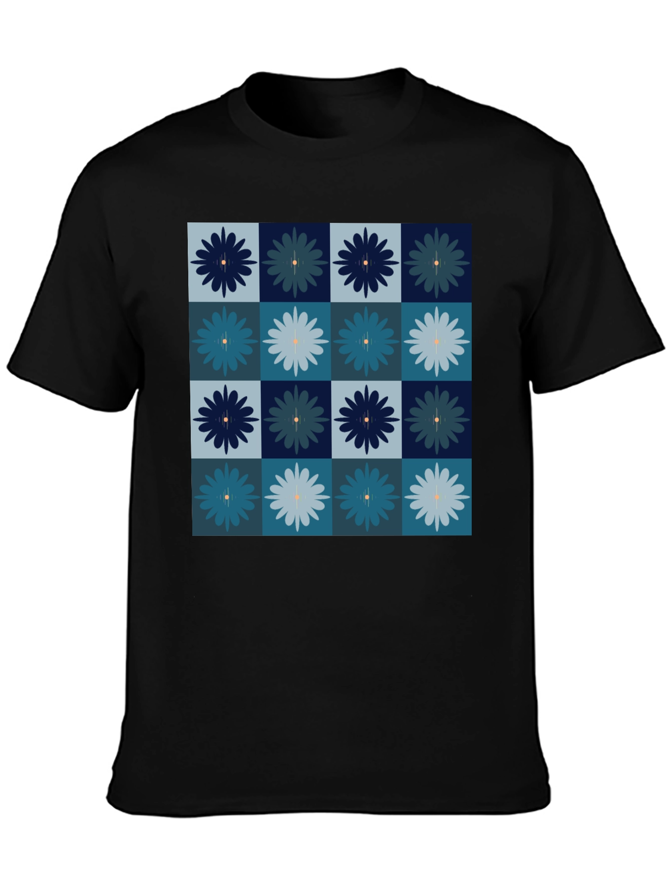 Floral Checkered T-Shirt - Modern Style