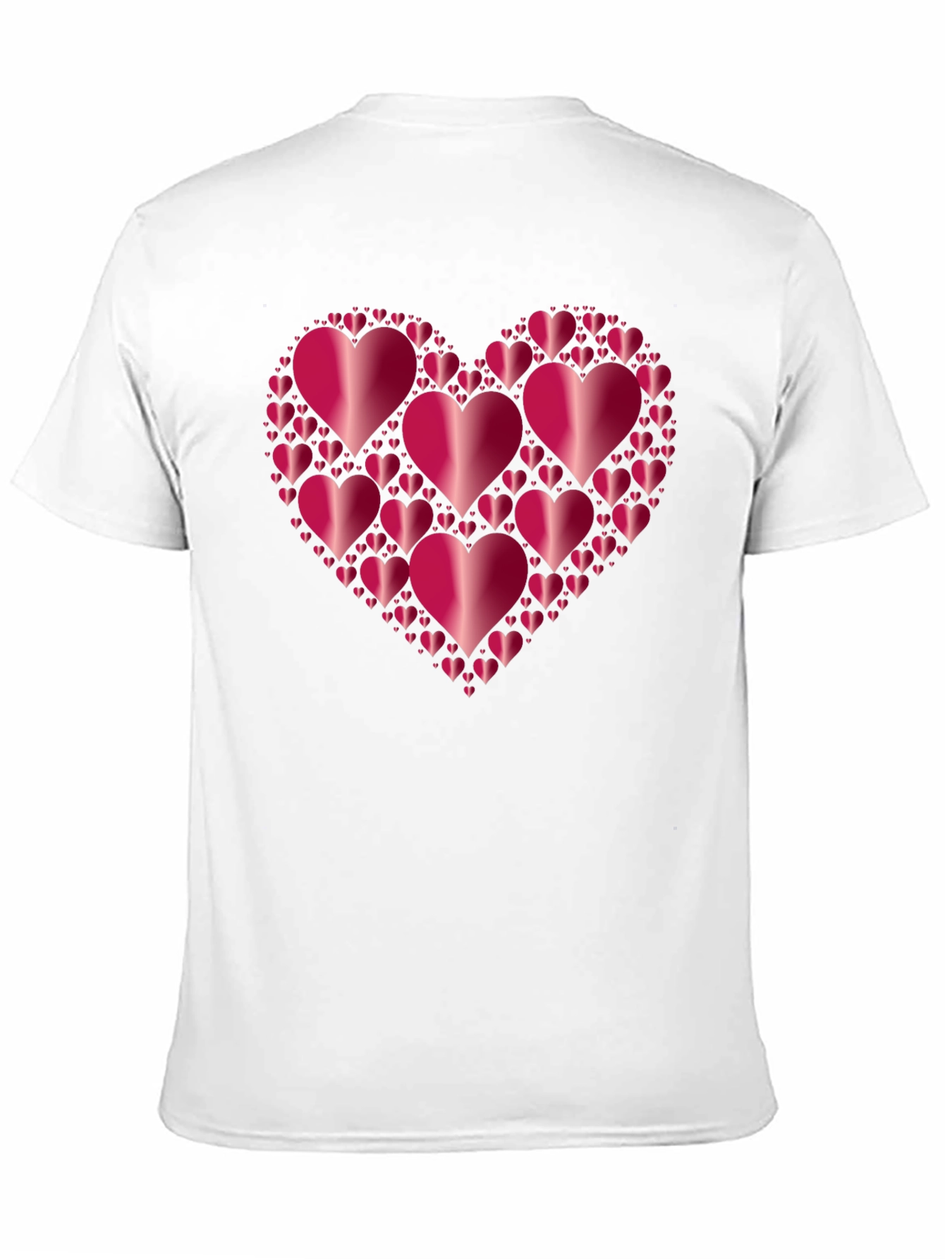 Heart Cluster Black T-Shirt - Love Design