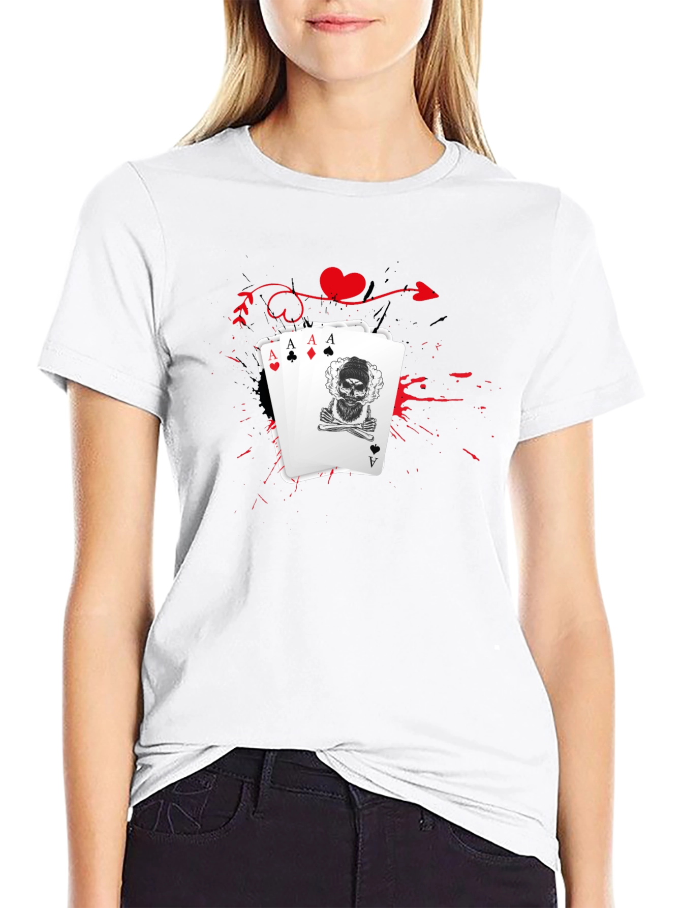 Ace Skull T-Shirt - Lucky Hand Tee
