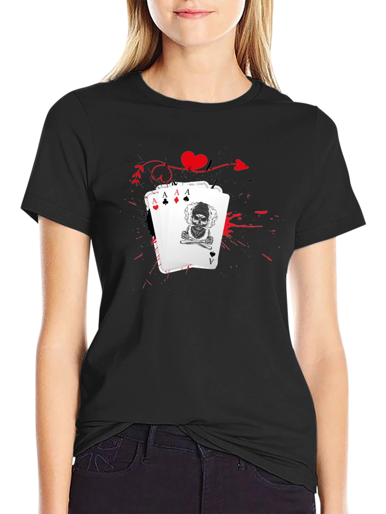 Ace Skull T-Shirt - Lucky Hand Tee
