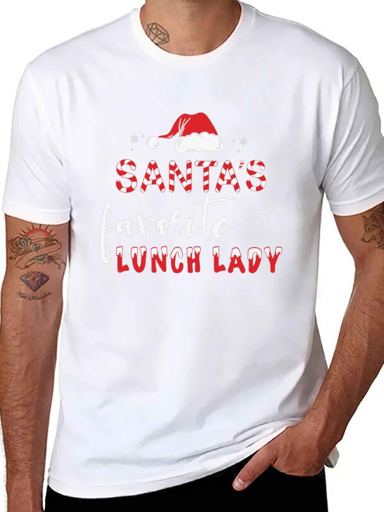 Santas Favorite Lunch Lady Black T-Shirt