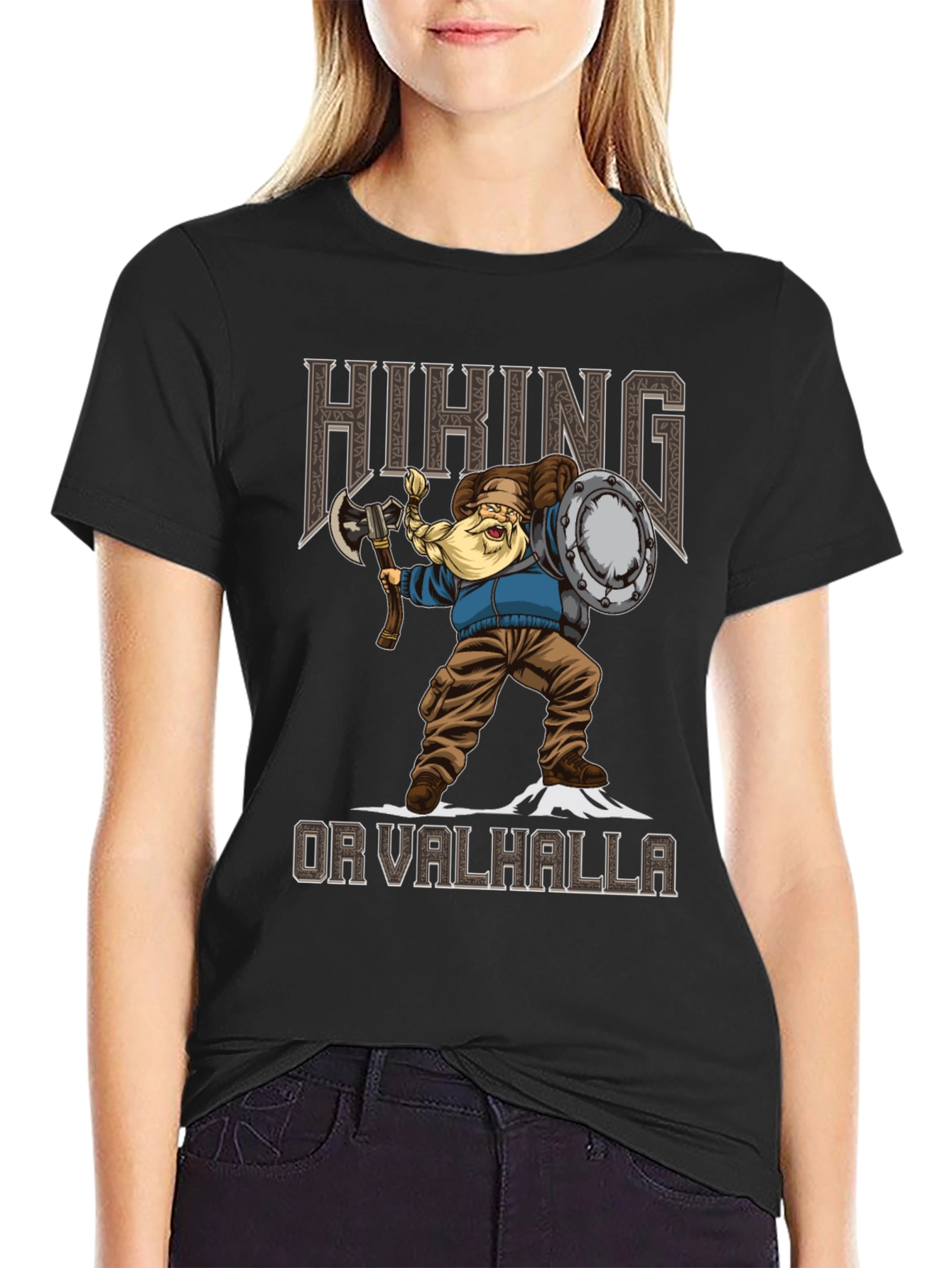 Hiking Or Valhalla Viking Graphic Tee