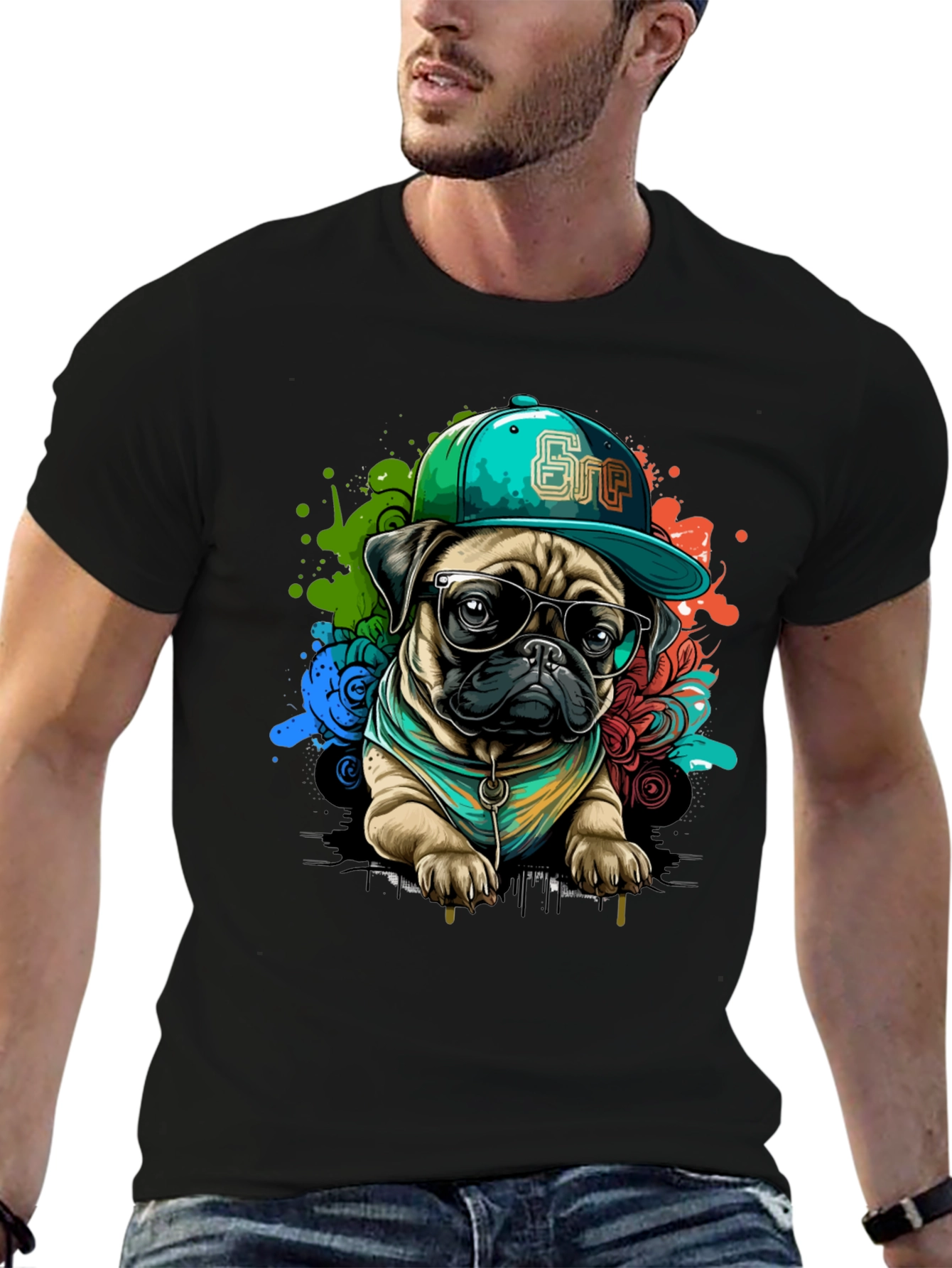 Cool Pug Graphic Tee - Stylish Dog Lover Shirt