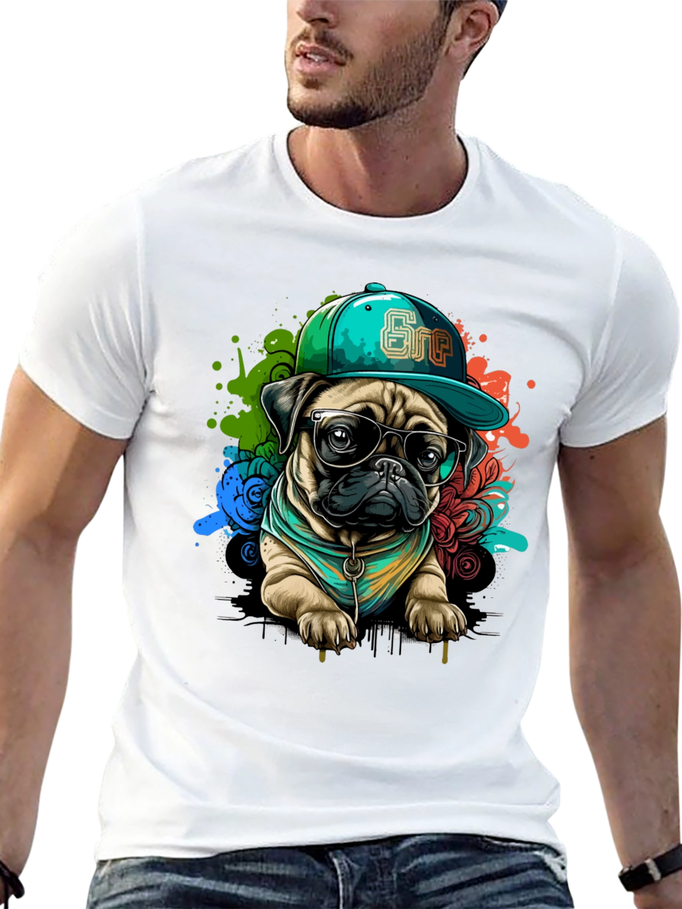 Cool Pug Graphic Tee - Stylish Dog Lover Shirt